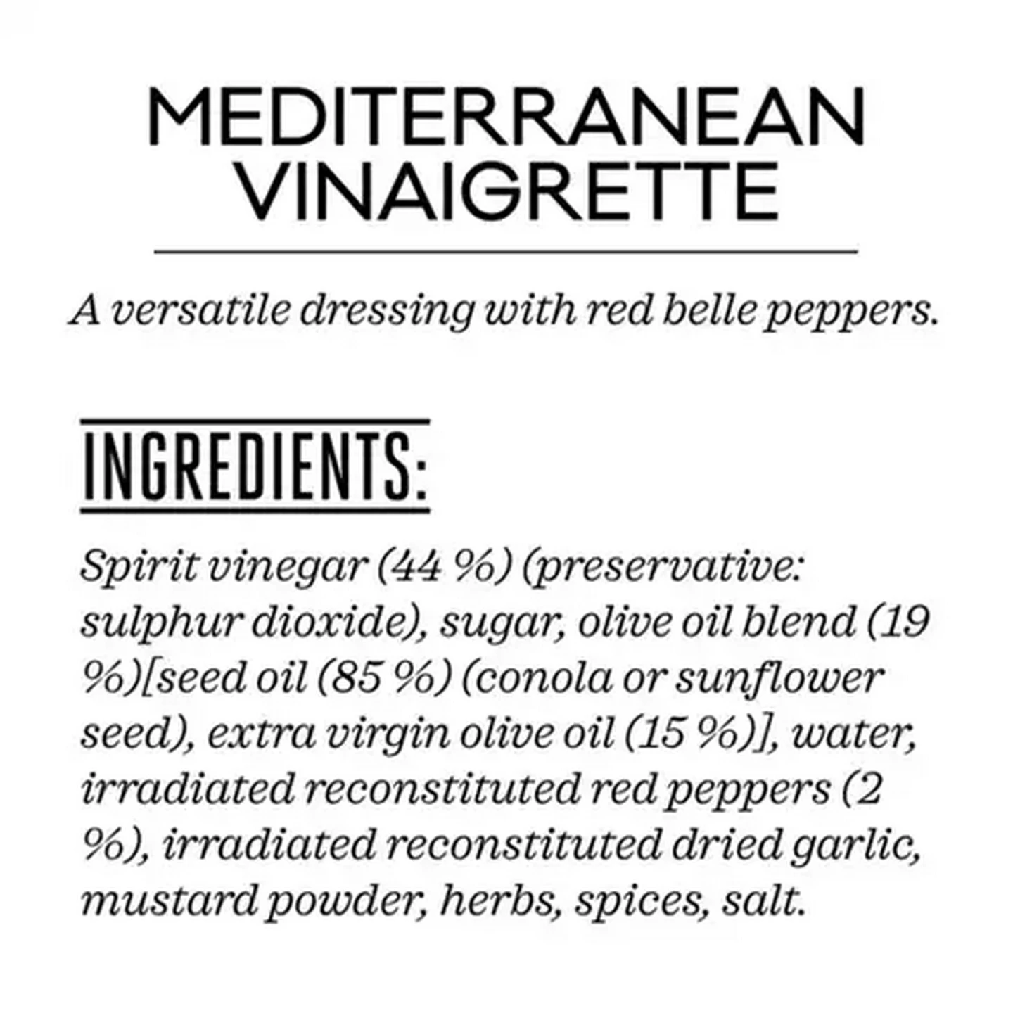 Image of Forage And Feast Mediterranean Vinaigrette 125ml