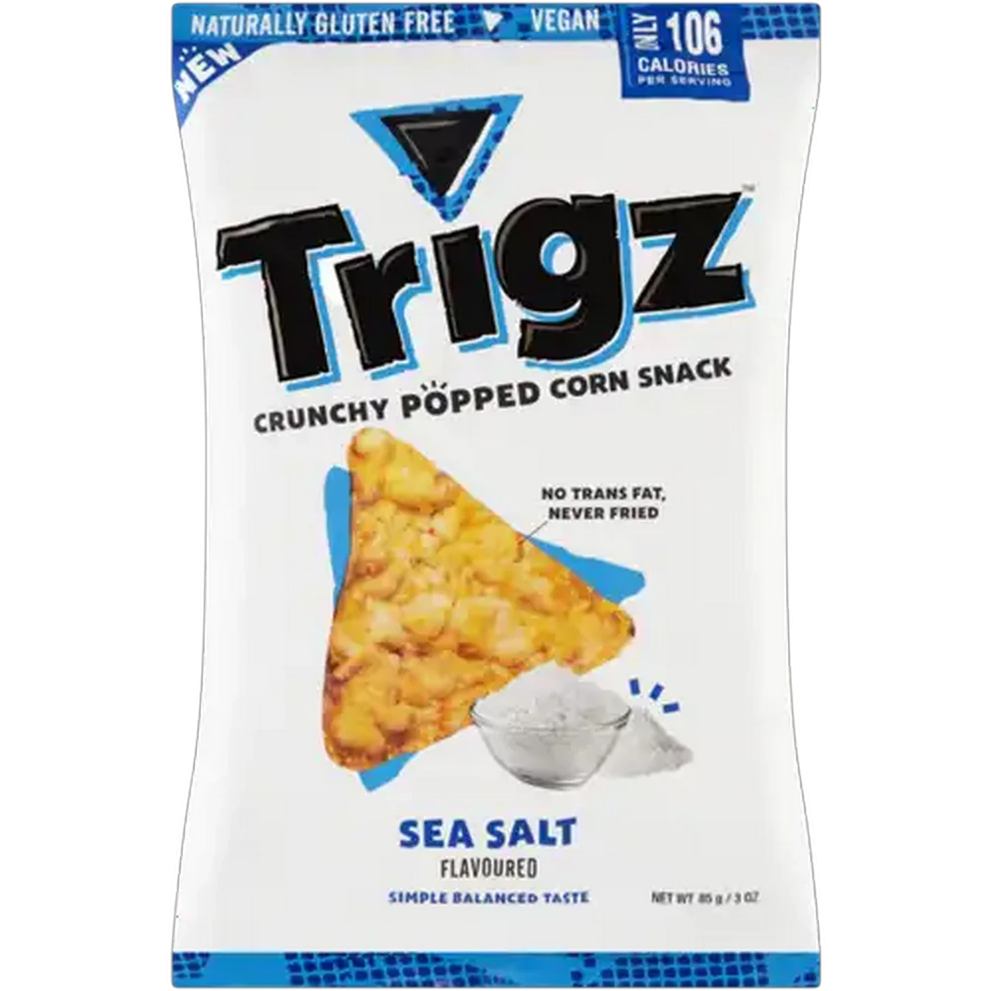 Image of Trigz Sea Salt Flavoured Crunchy Popped Corn Snack 85g