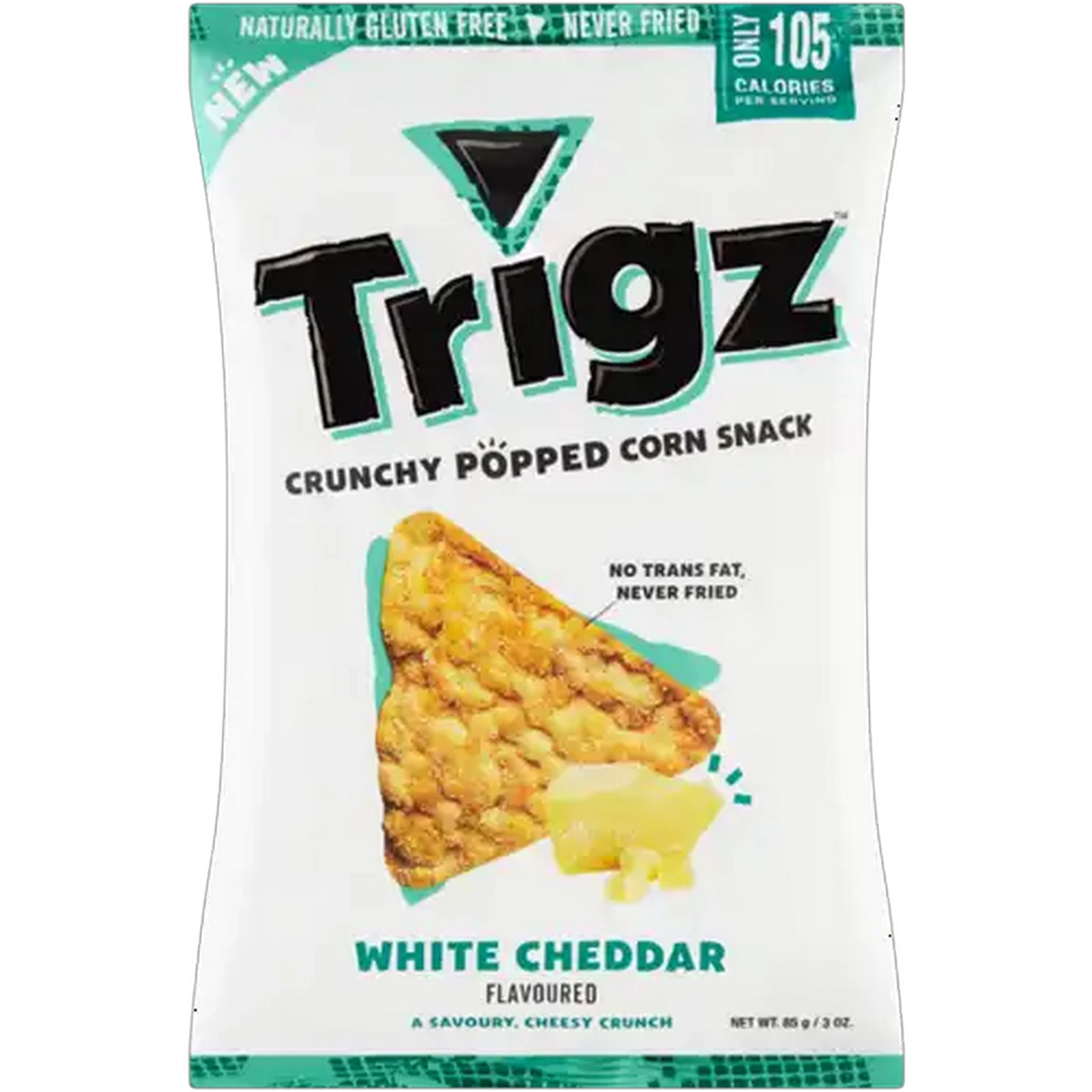 Image of Trigz White Cheddar Flavoured Crunchy Popped Corn Snack 85g