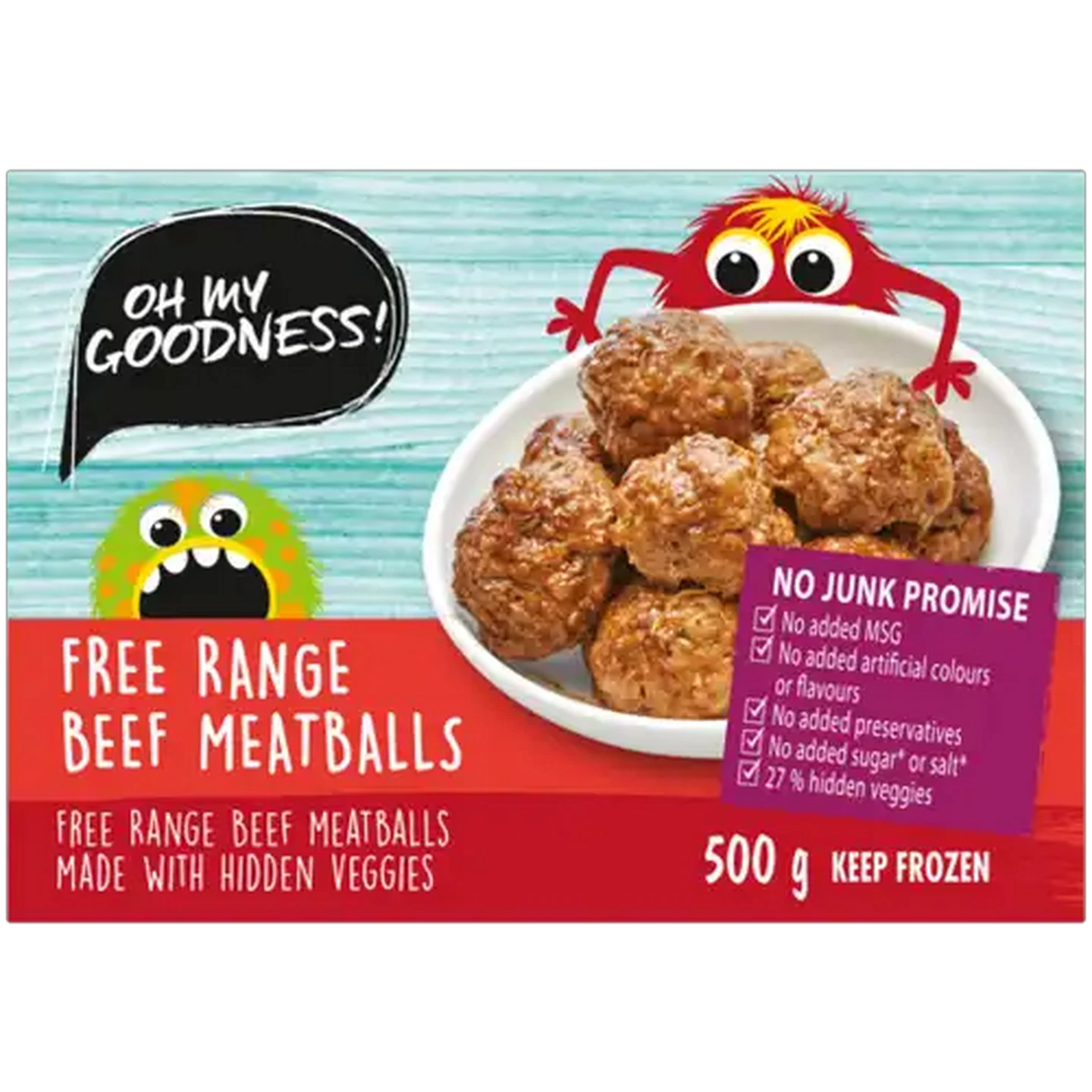 Image of Oh My Goodness! Frozen Free Range Beef Meatballs 500g