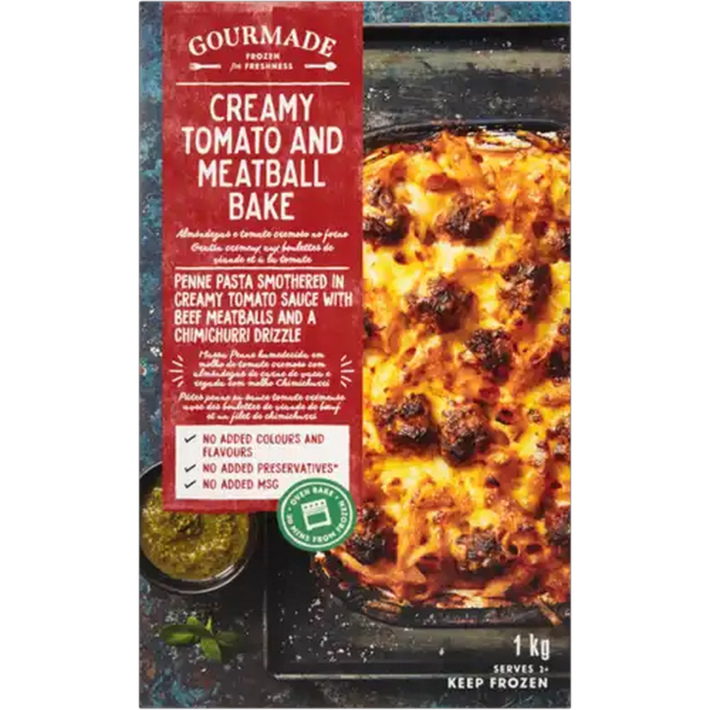 Image of Gourmade Frozen Creamy Tomato And Meatball Bake Ready Meal 1kg