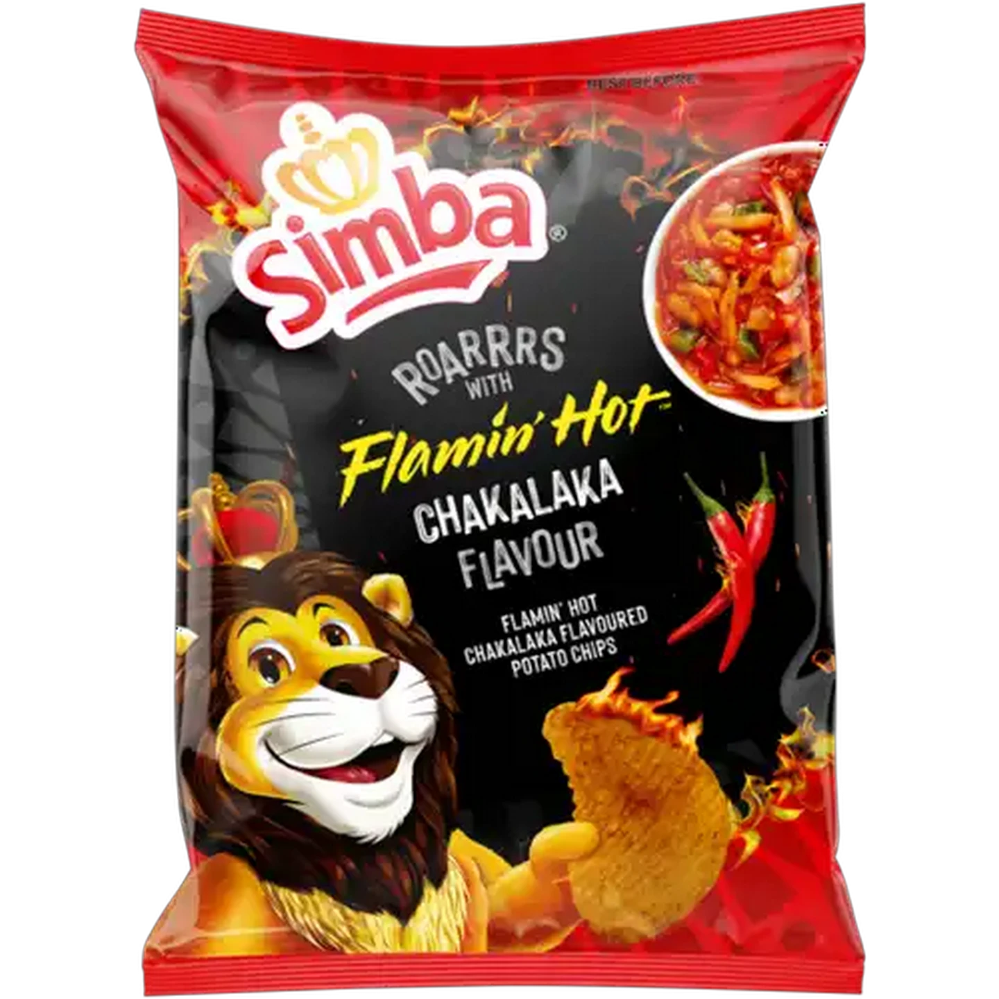 Image of Simba Flamin' Hot Chakalaka Flavour Potato Chips 120g
