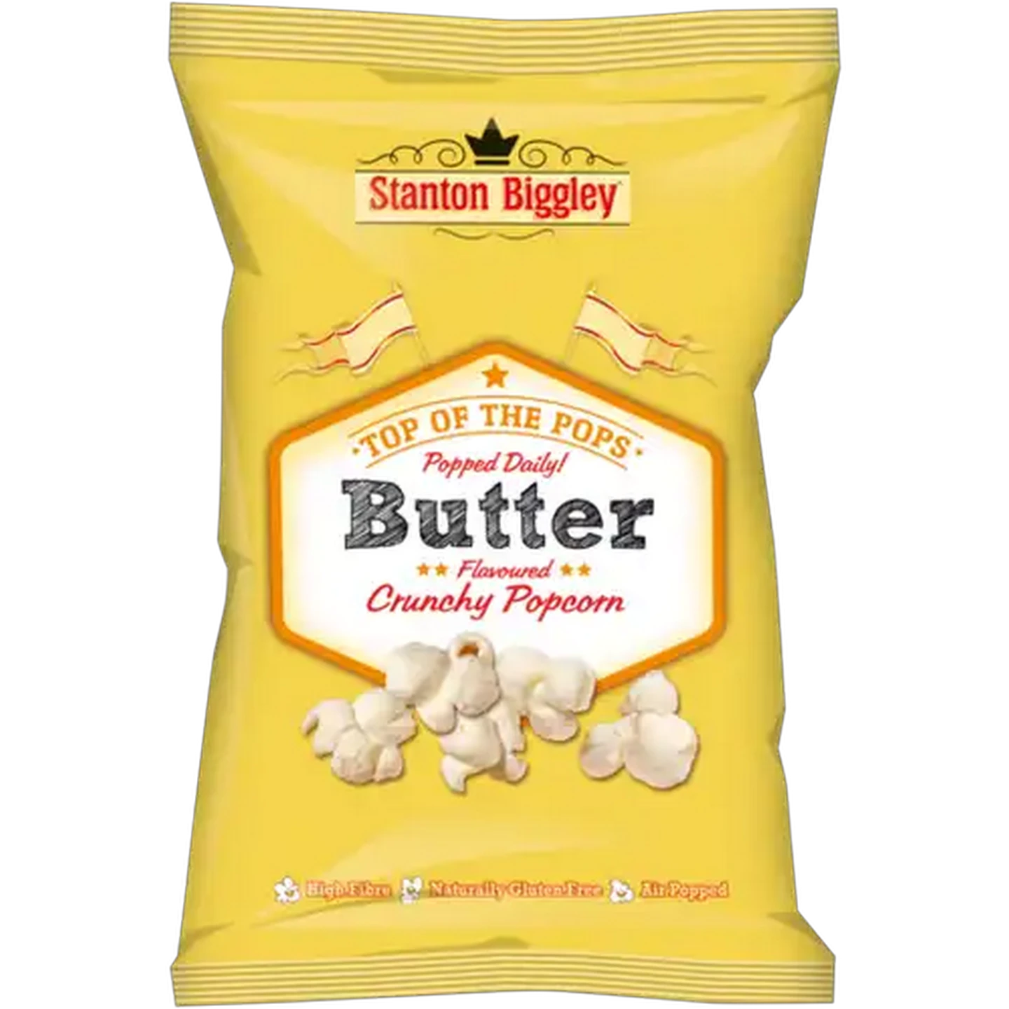 Image of Stanton Biggley Butter Flavoured Crunchy Popcorn 90g