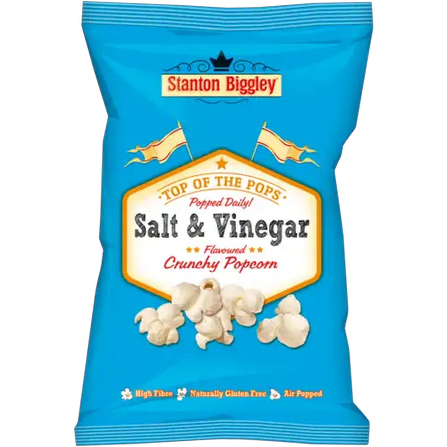 Image of Stanton Biggley Salt & Vinegar Flavoured Crunchy Popcorn 90g