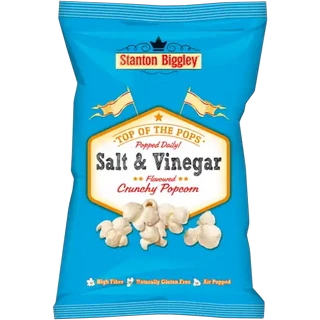 Stanton Biggley Salt & Vinegar Flavoured Crunchy Popcorn 90g
