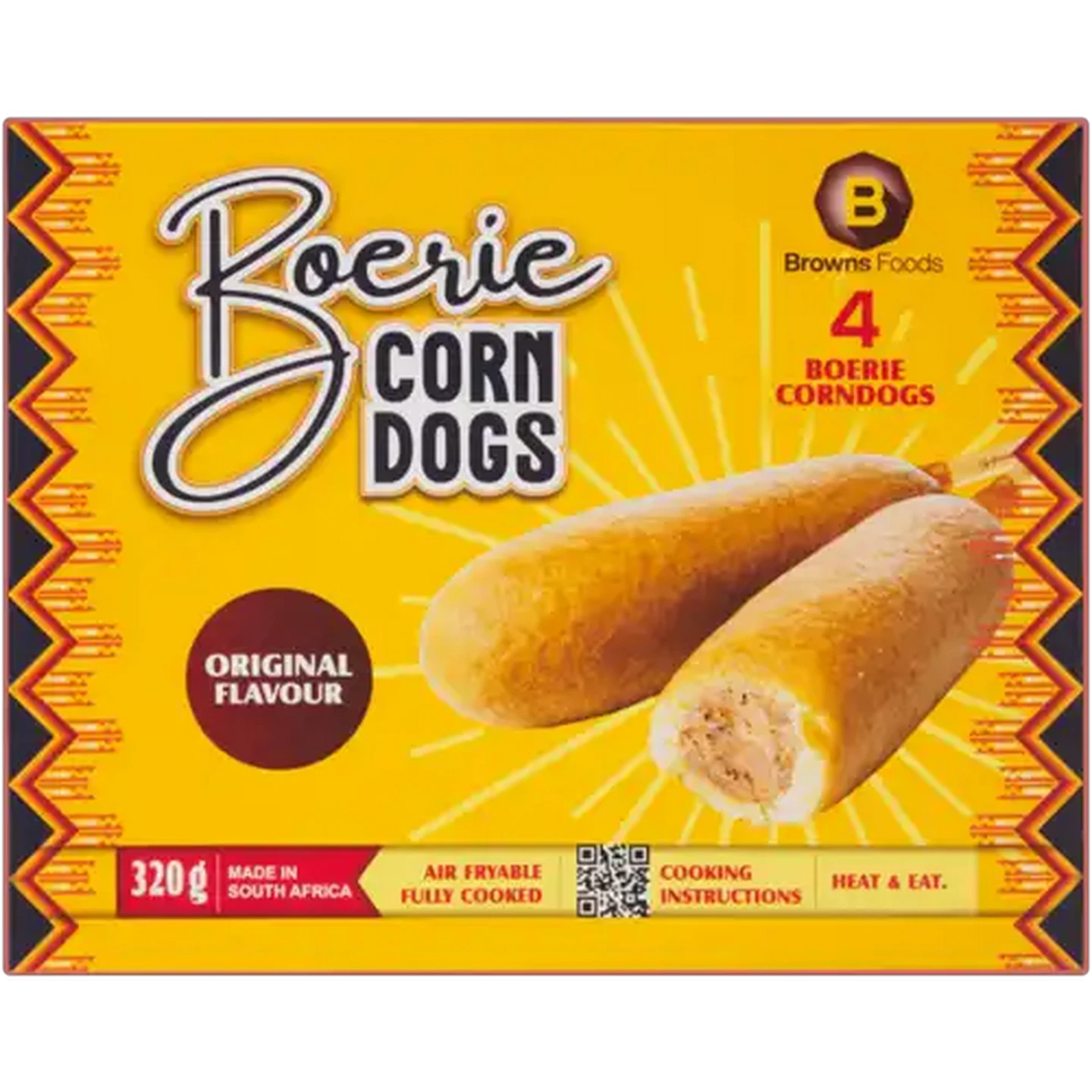 Image of Browns Foods Frozen Original Flavour Boerie Corn Dogs 320g