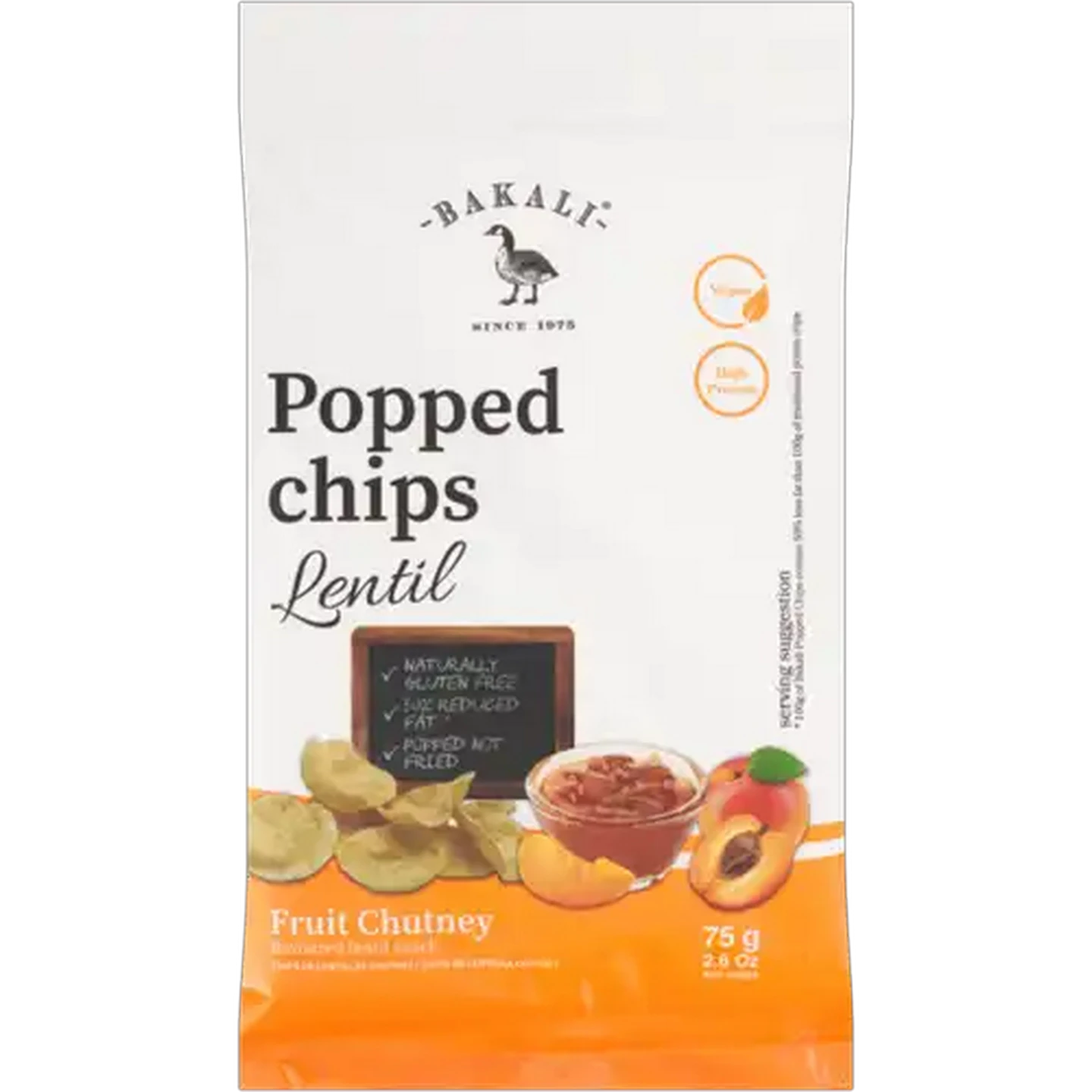 Image of Bakali Fruit Chutney Flavoured Popped Lentil Chips 85g