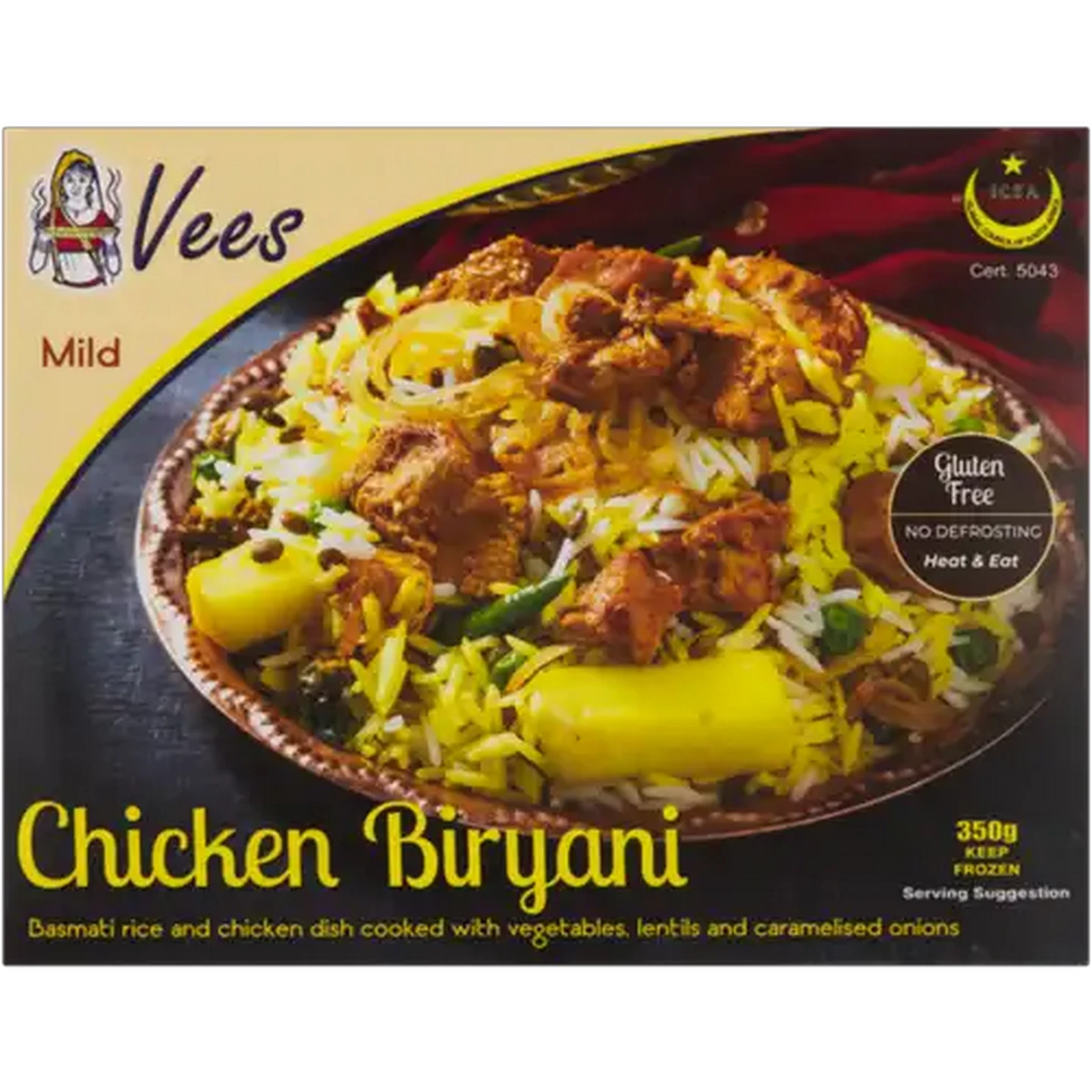 Image of Vees Frozen Mild Chicken Biryani 350g