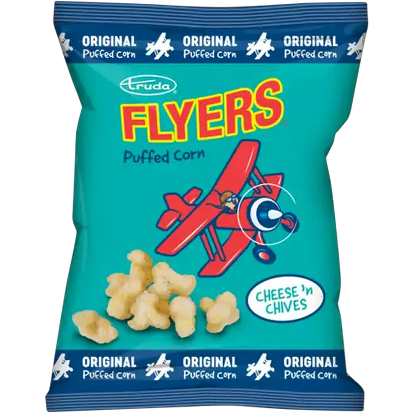 Image of Truda Flyers Cheese & Chives Flavoured Puffed Corn 100g