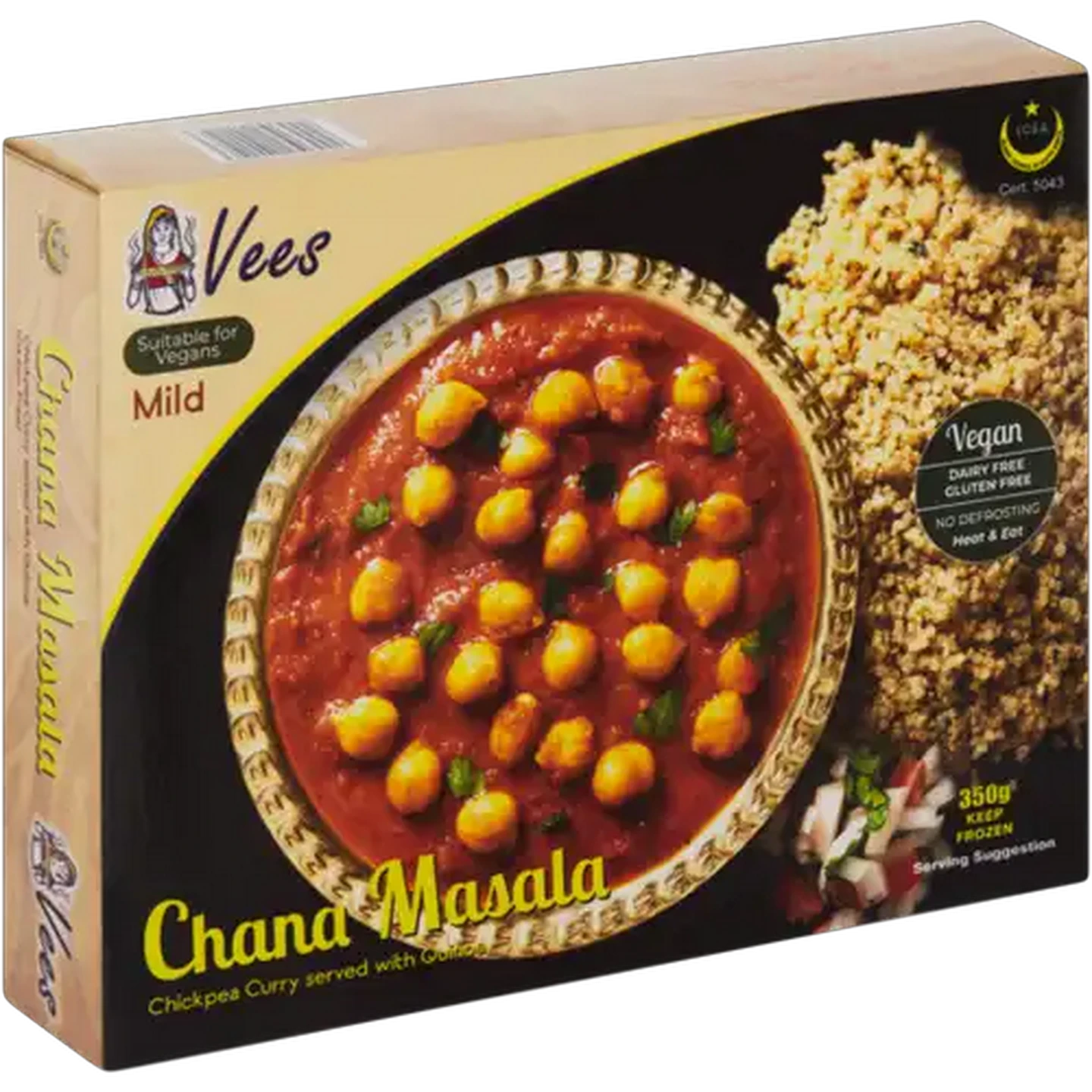 Image of Vees Frozen Mild Chana Masala Chickpea Curry With Quinoa 350g