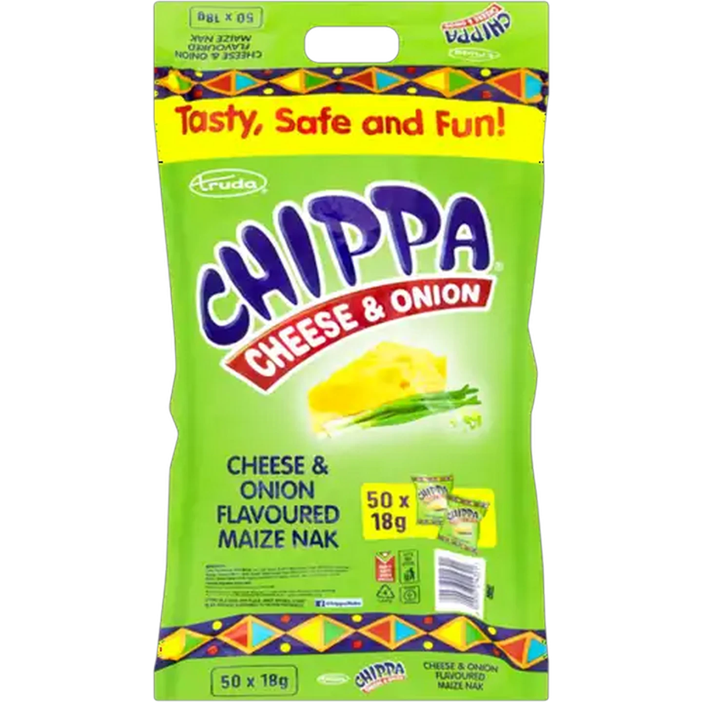 Image of Truda Chippa Gluten Free Cheese & Onion Flavoured Maize Naks 50 x 18g