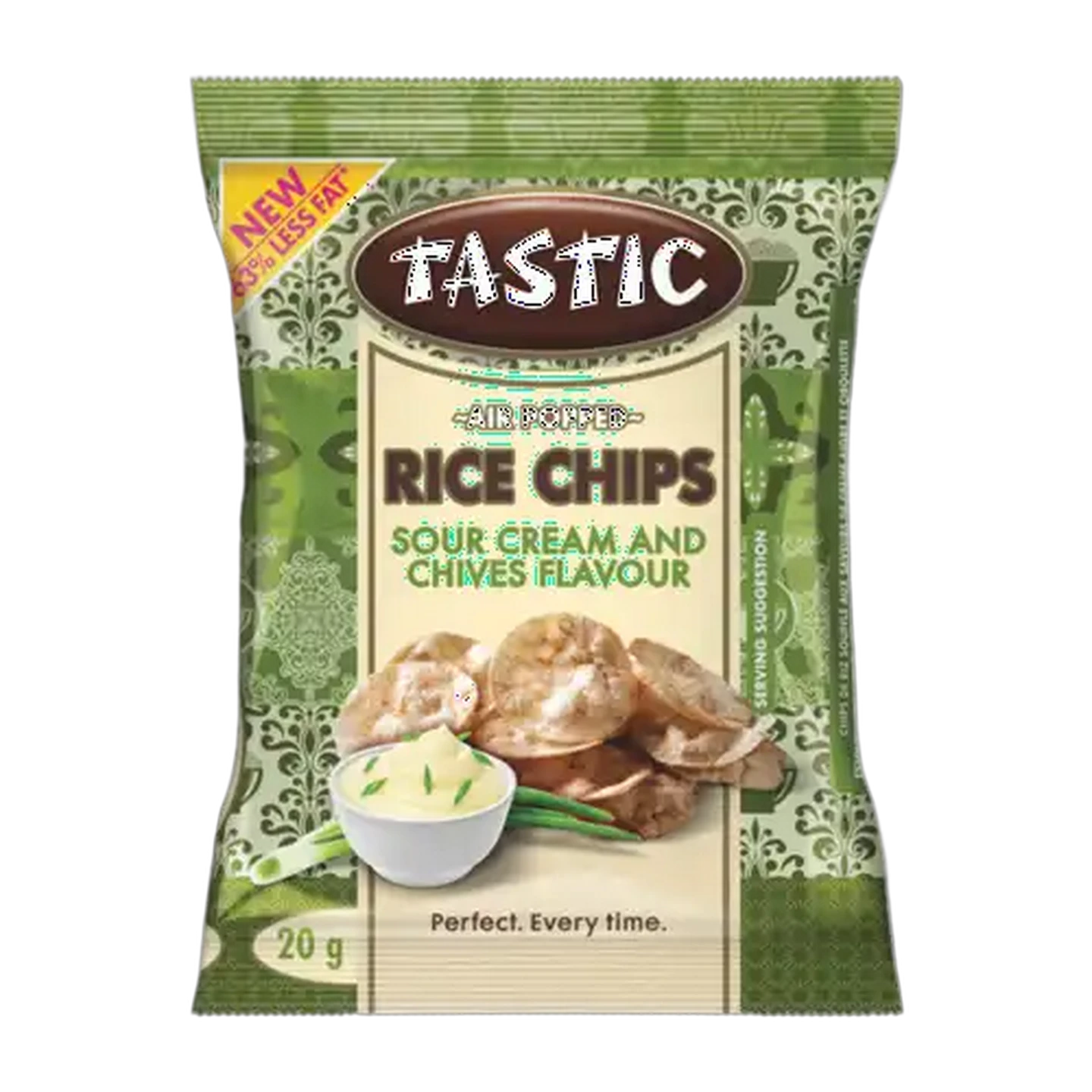 Image of Tastic Sour Cream & Chives Flavour Air Popped Rice Chips 20g