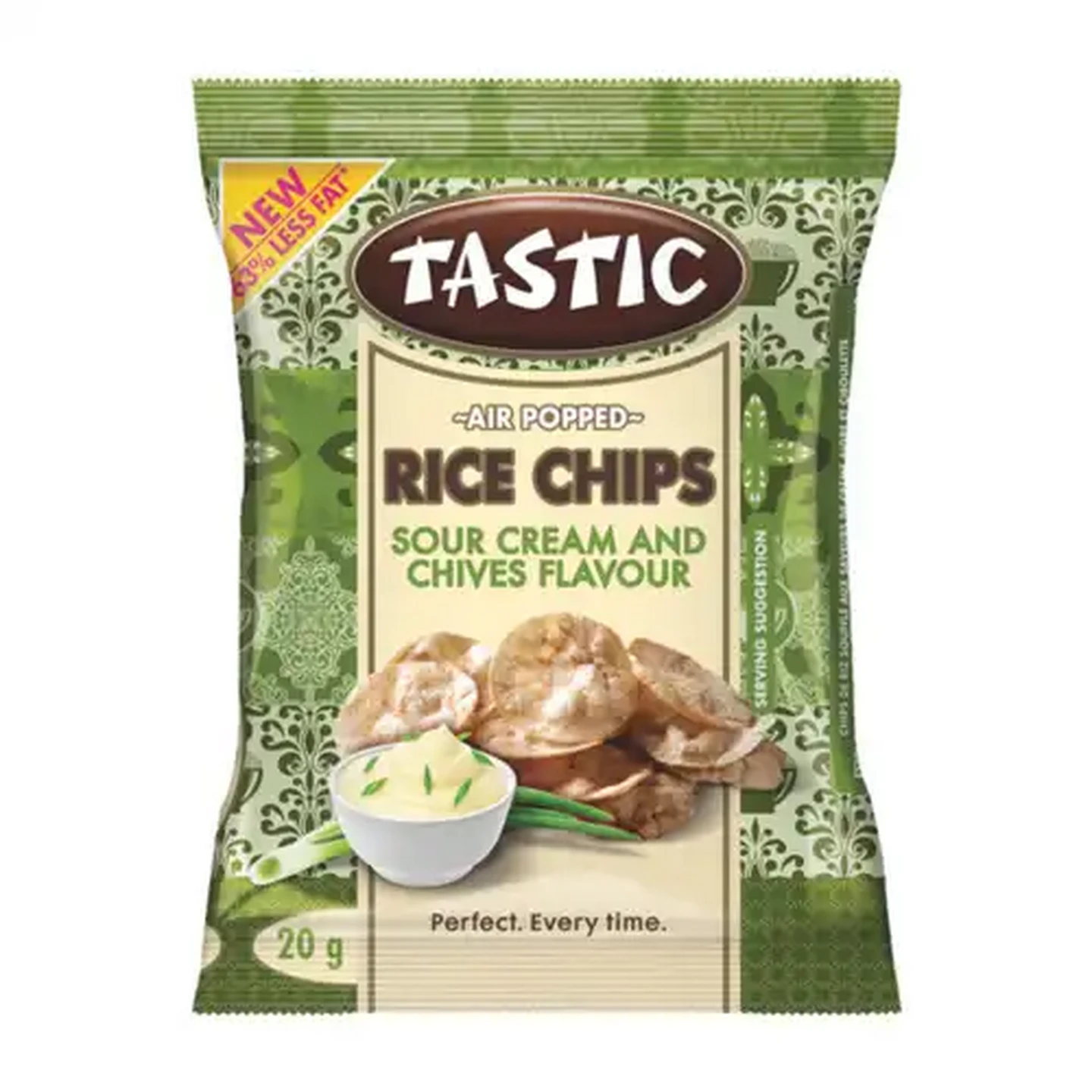 Image of Tastic Sour Cream & Chives Flavour Air Popped Rice Chips 20g