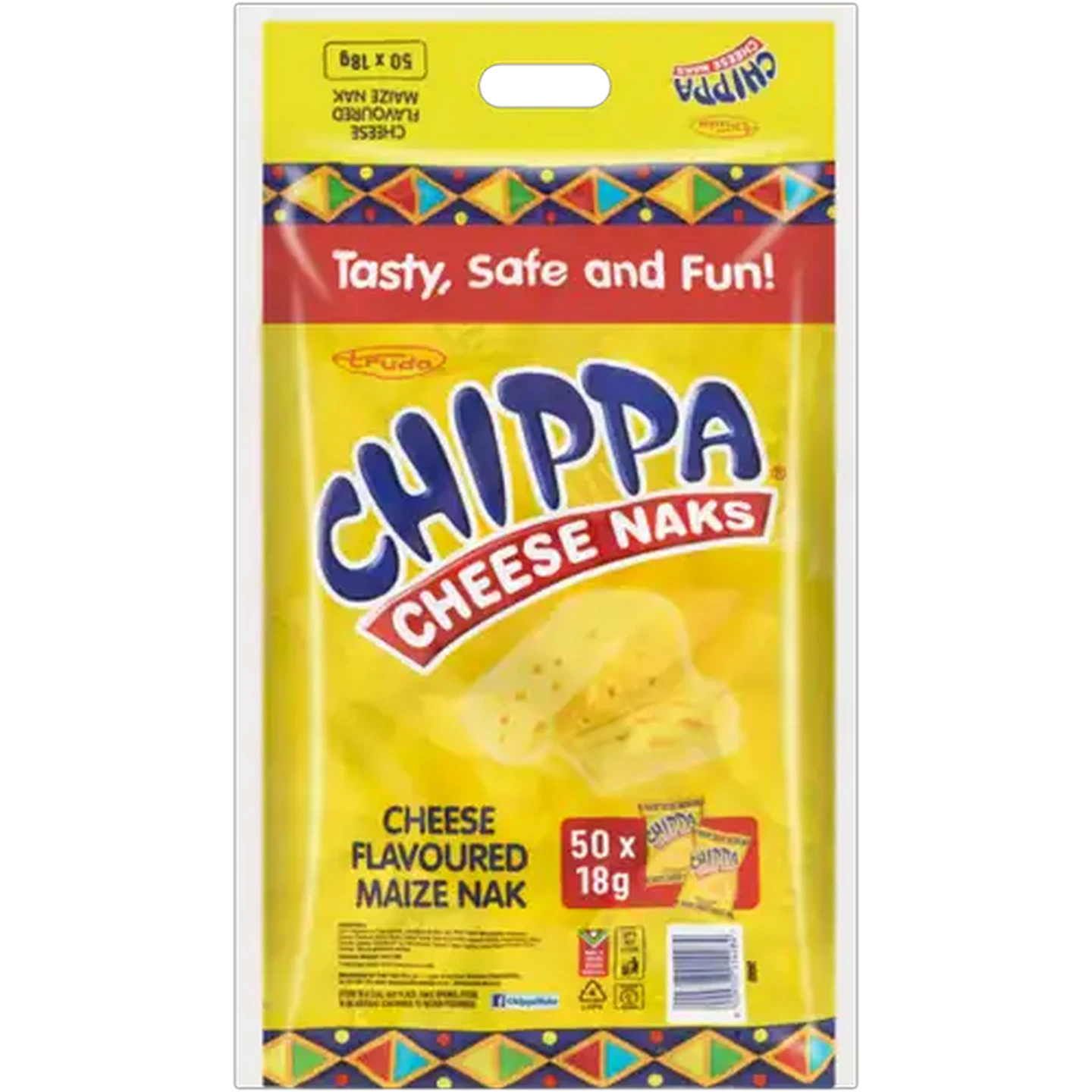 Image of Truda Chippa Gluten Free Cheese Flavoured Maize Naks 50 x 18g