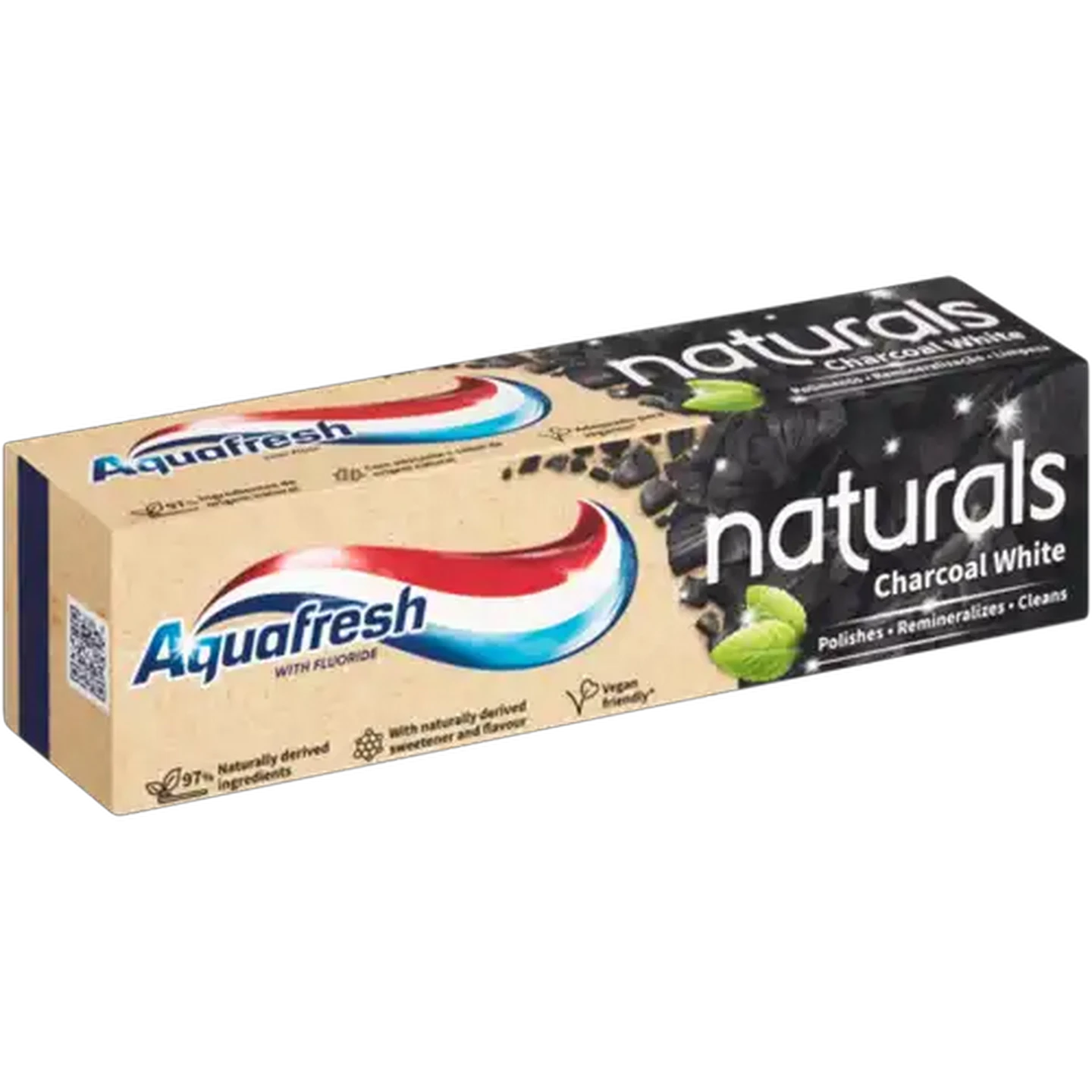 Image of Aquafresh Naturals Charcoal White Fluoride Toothpaste 75ml