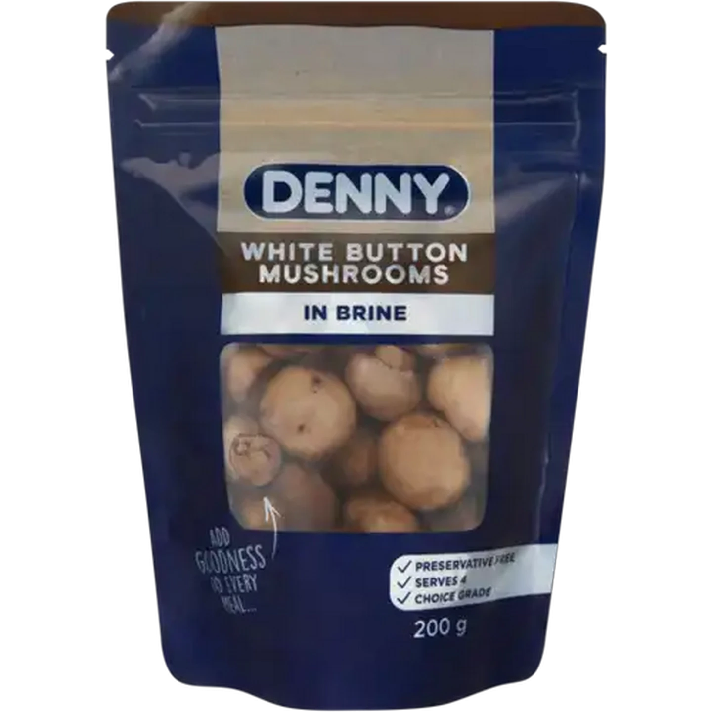 Image of DENNY White Button Mushrooms in Brine 200g