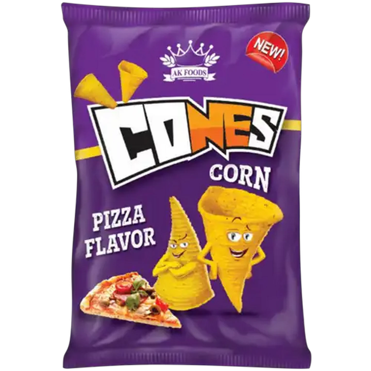 Image of AK Foods Cones Pizza Flavoured Corn Chips 100g