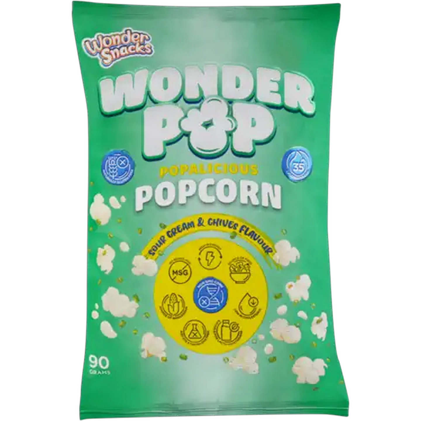 Image of Wonder Snacks Wonder Pop Sour Cream & Chives Flavour Popcorn 90g