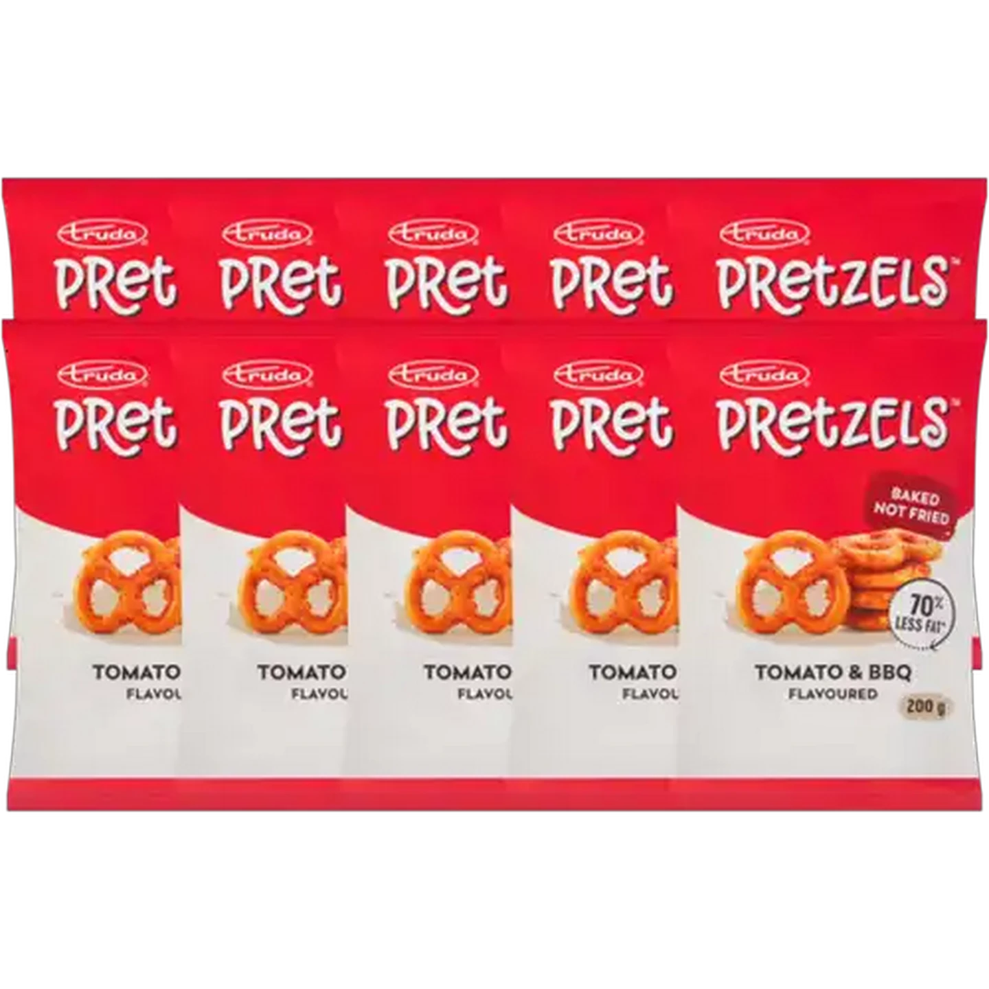 Image of Truda Tomato & BBQ Flavoured Pretzels 10 x 200g