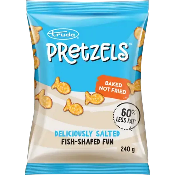 Truda Pretzels Deliciously Salted Fish-Shaped Fun Baked Snack 240g