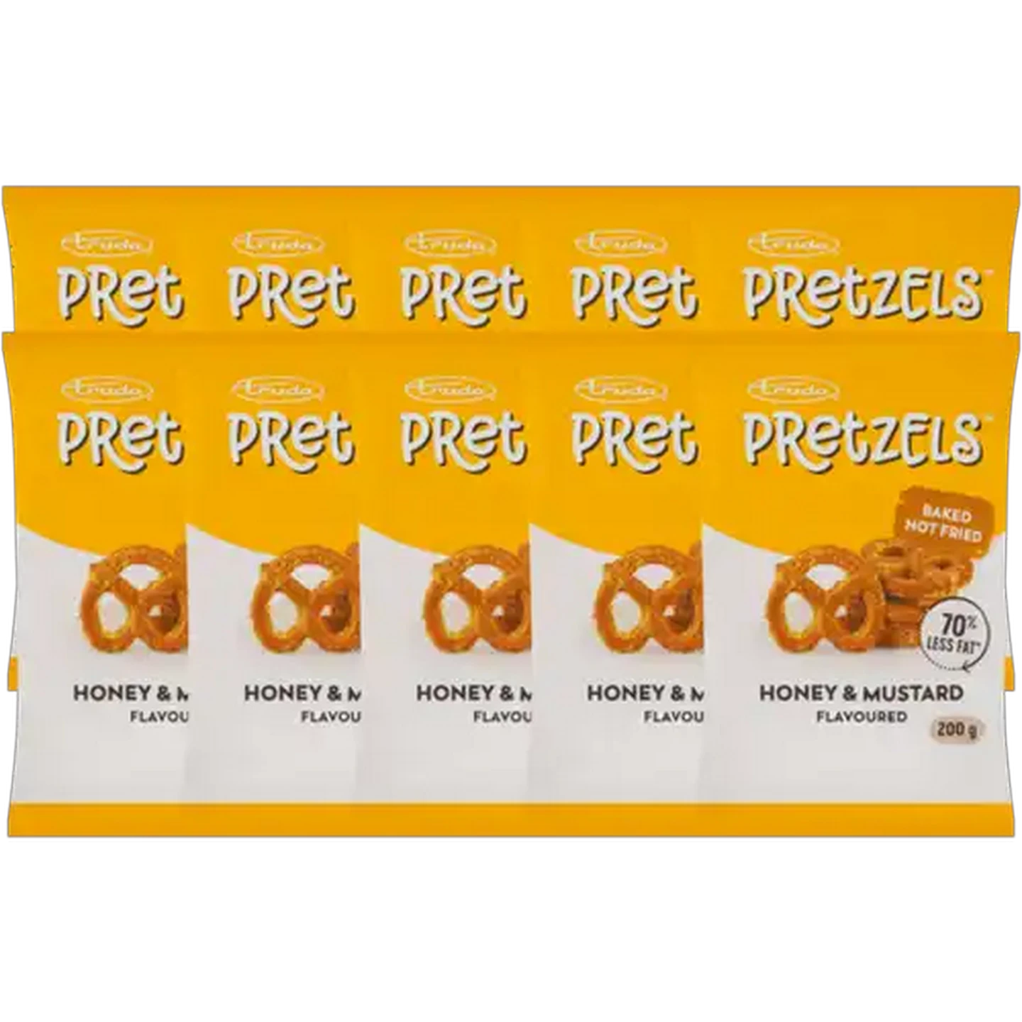Image of Truda Honey & Mustard Flavoured Pretzels 10 x 200g