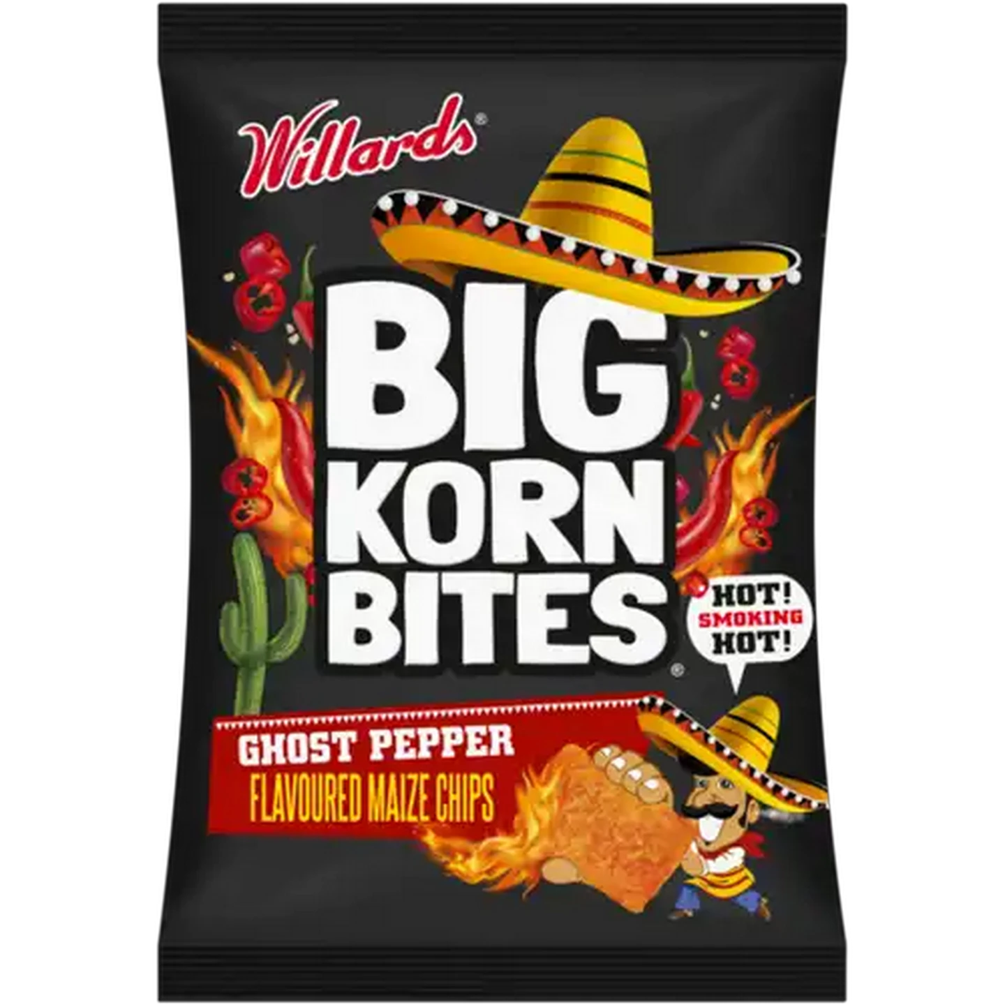 Image of Big Korn Bites Ghost Pepper Flavoured Maize Chips 120g