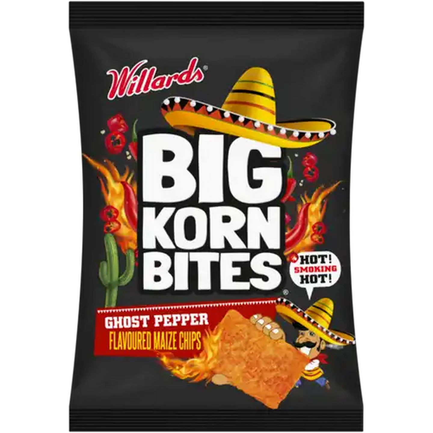Image of Big Korn Bites Ghost Pepper Flavoured Maize Chips 50g