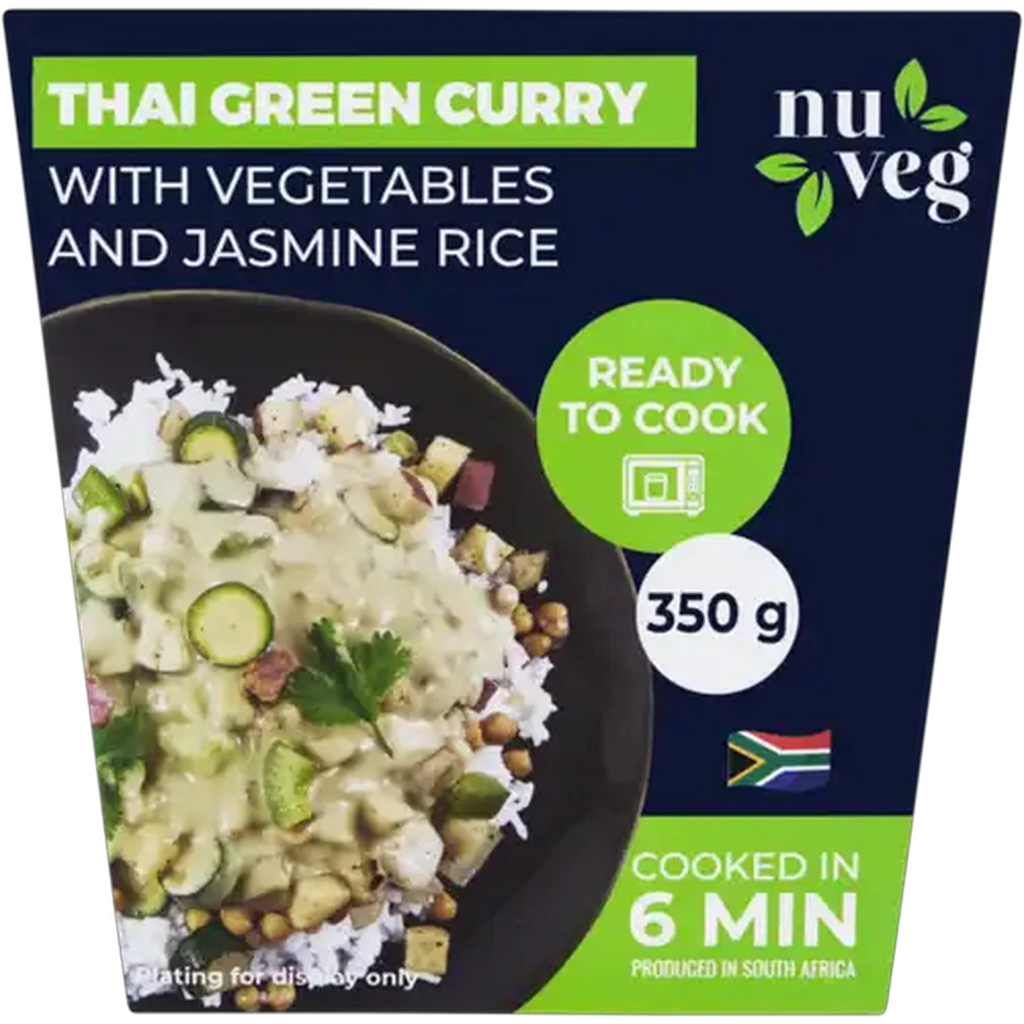 Image of Nuveg Frozen Thai Green Curry with Vegetables and Jasmine Rice 350g