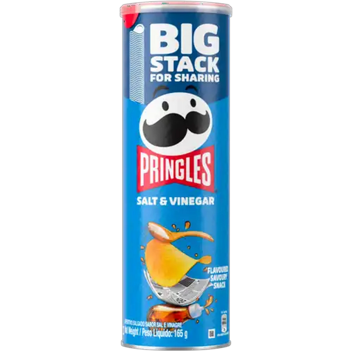 Image of Pringles Salt & Vinegar Flavoured Savoury Snack 165g