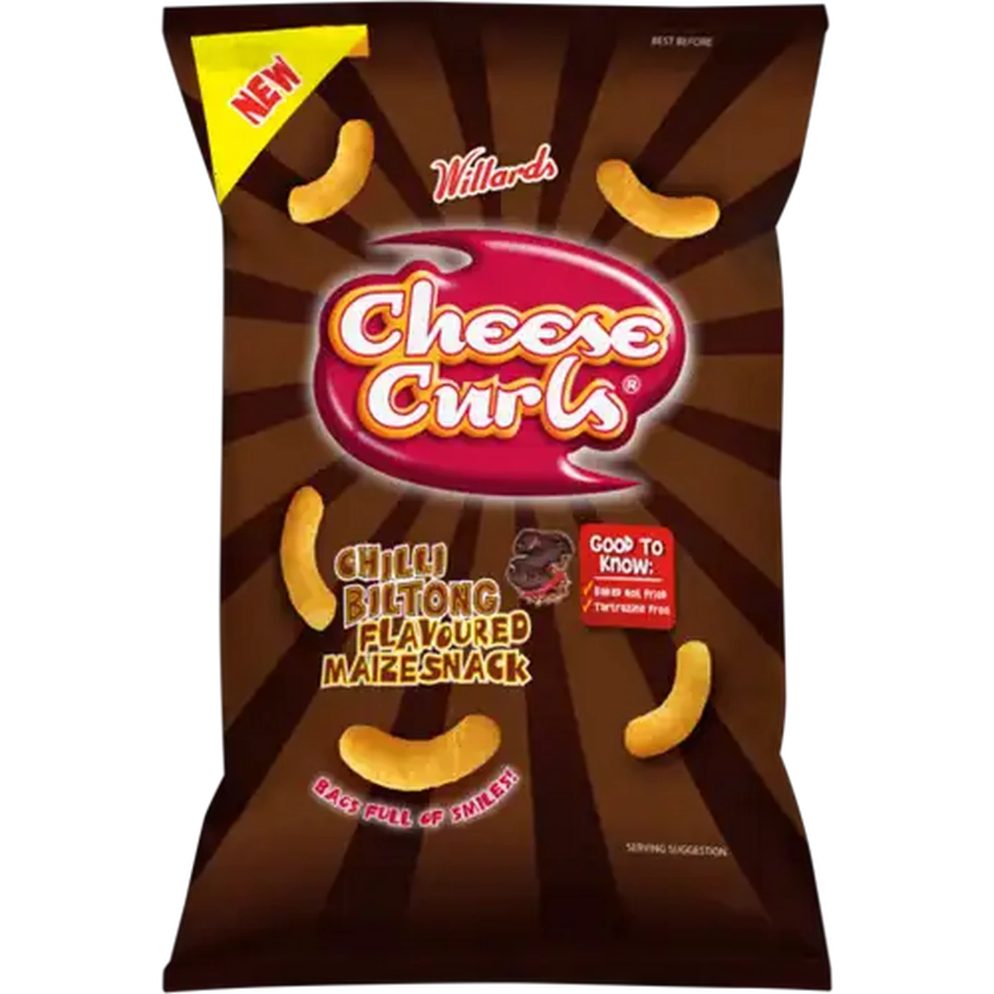 Image of Willards Cheese Curls Chilli Biltong Flavoured Maize Snack 90g