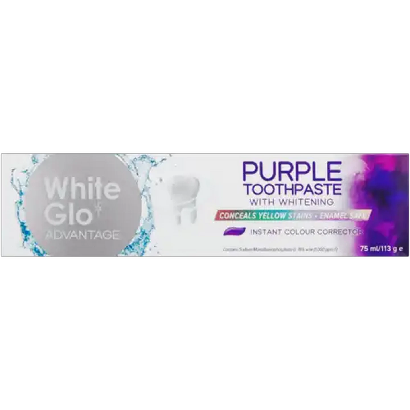 Image of White Glo Advantage Purple Toothpaste with Whitening 75ml