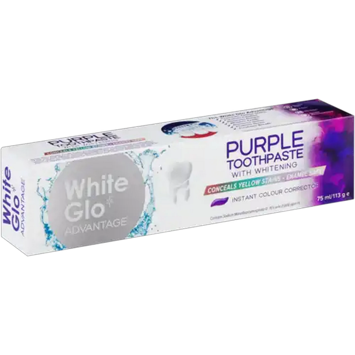 Image of White Glo Advantage Purple Toothpaste with Whitening 75ml