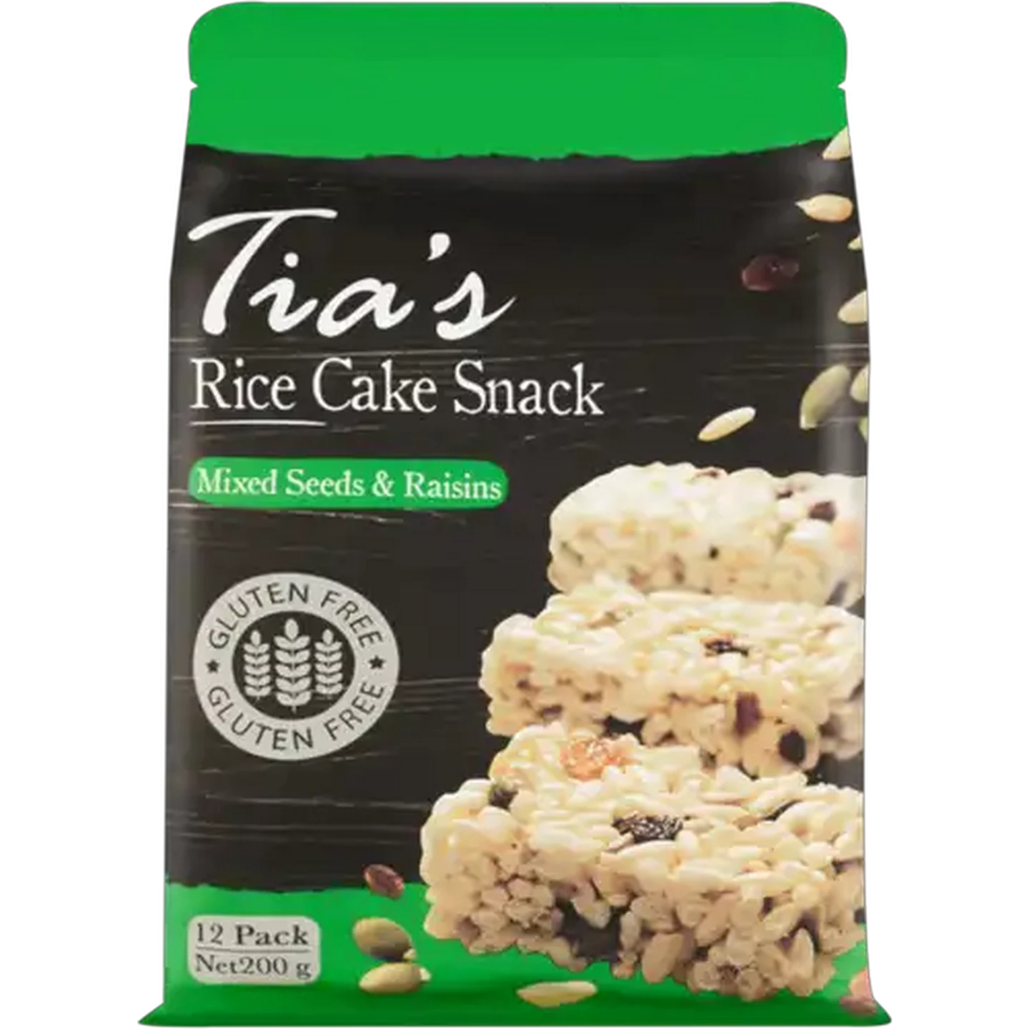 Image of Tia's Mixed Seeds & Raisins Gluten Free Rice Cake Snack 12 Pack