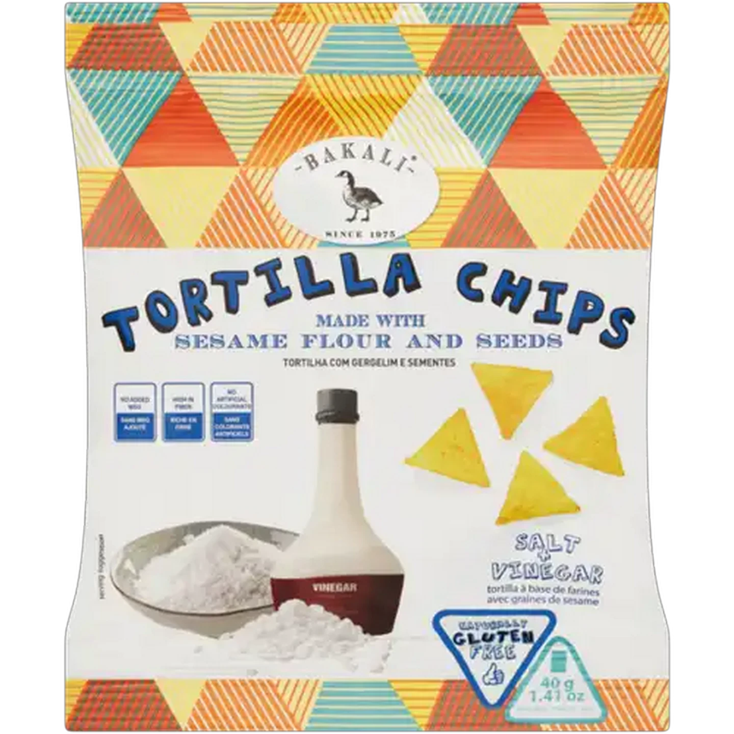 Image of Bakali Salt & Vinegar Tortilla Chips 40g