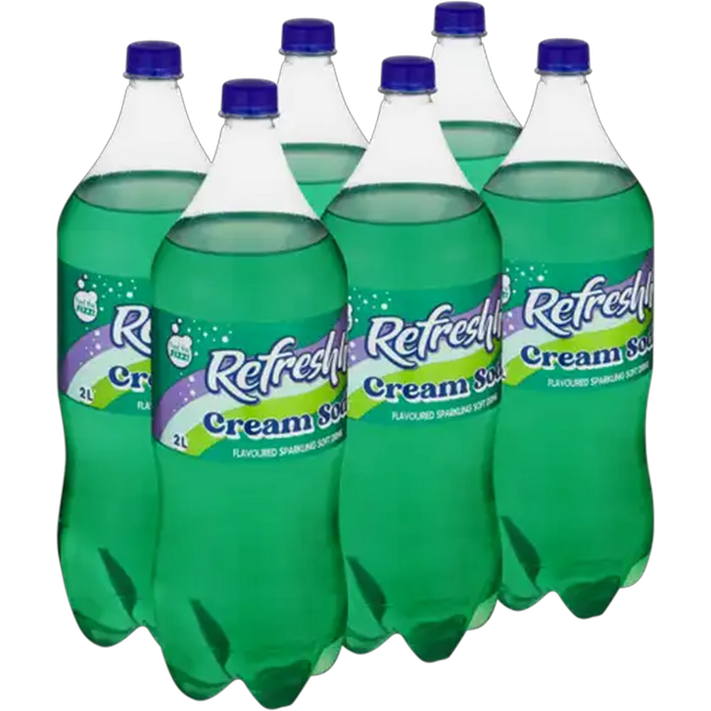 Image of Refreshhh Cream Soda Flavoured Sparkling Soft Drink 6 x 2L