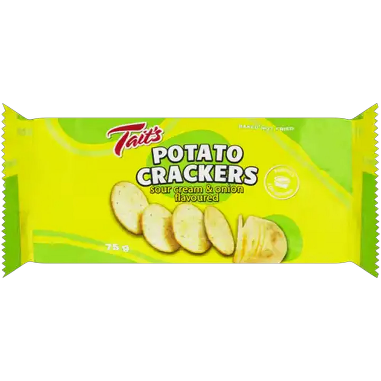 Image of Tait's Sour Cream & Onion Flavoured Potato Crackers 75g