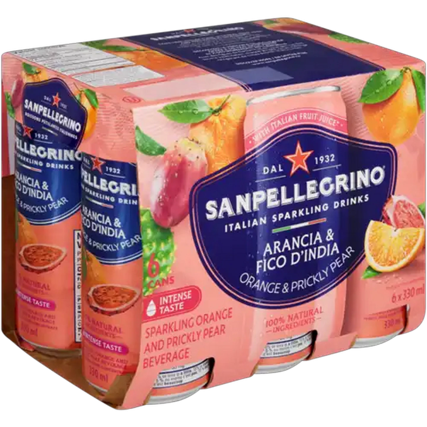 Image of Sanpellegrino Orange & Prickly Pear Sparkling Drink 6 x 330ml
