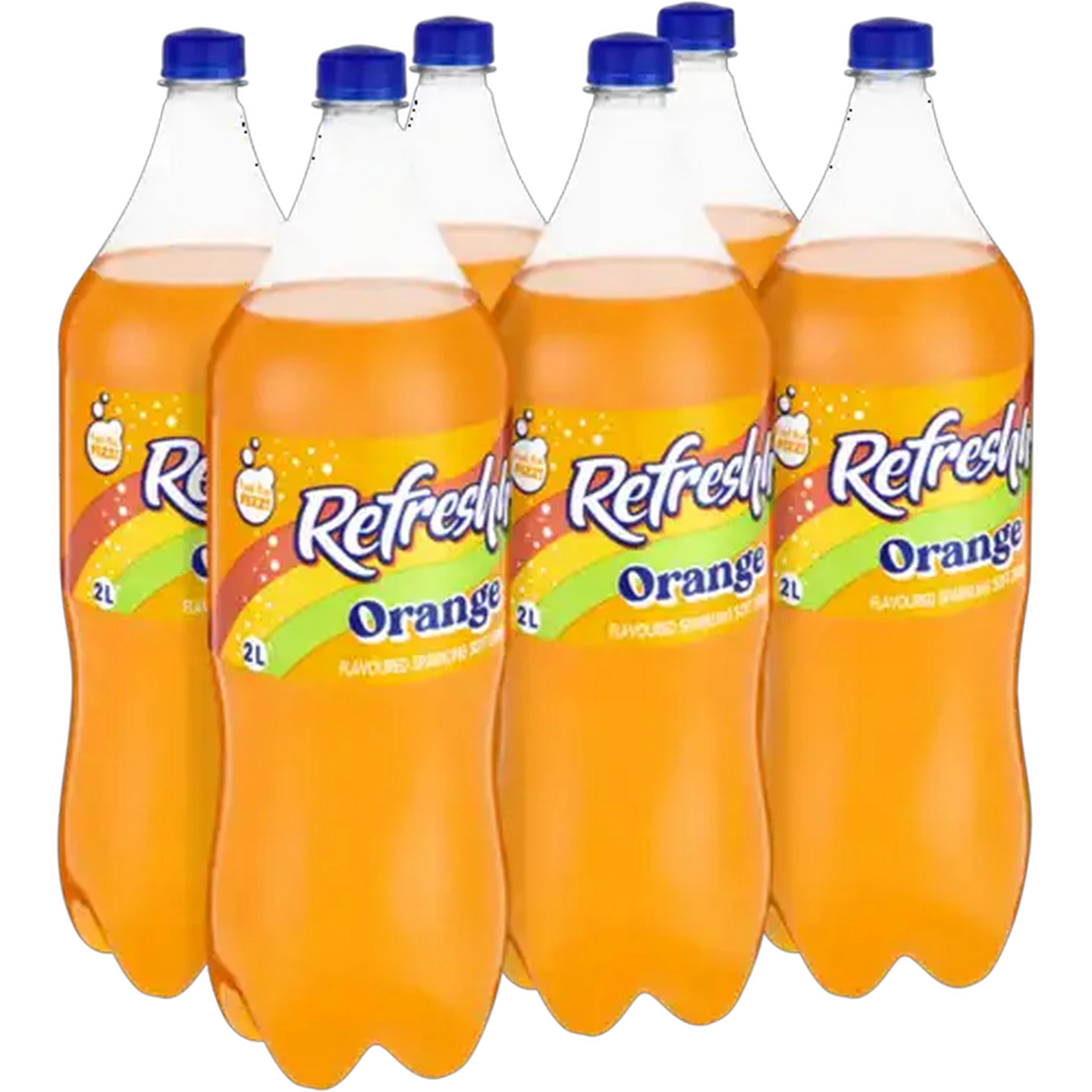 Image of Refreshhh Orange Flavoured Sparkling Soft Drink 6 x 2L