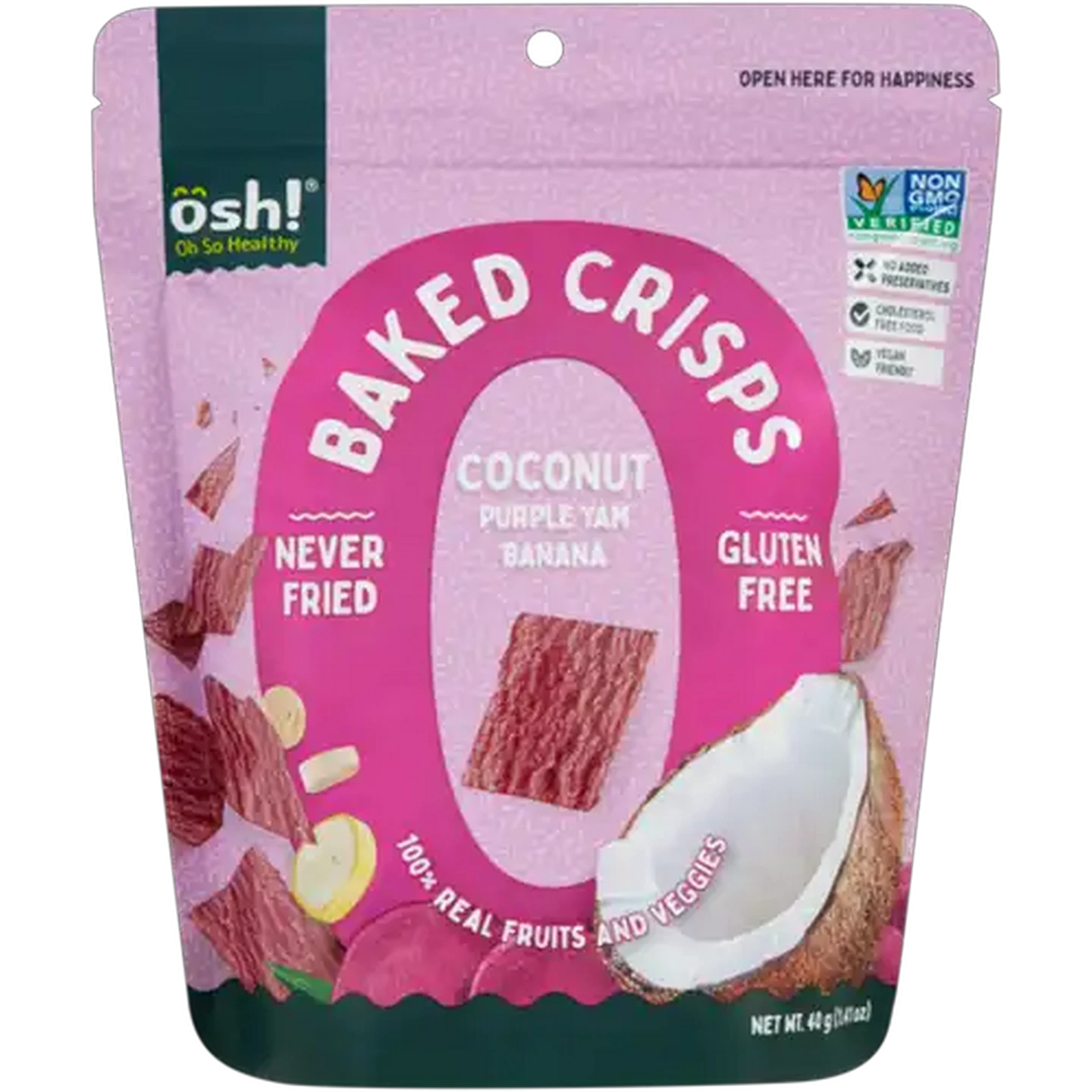 Image of OSH! Oh So Healthy Coconut, Purple Yam, Banana Baked Crisps 40g