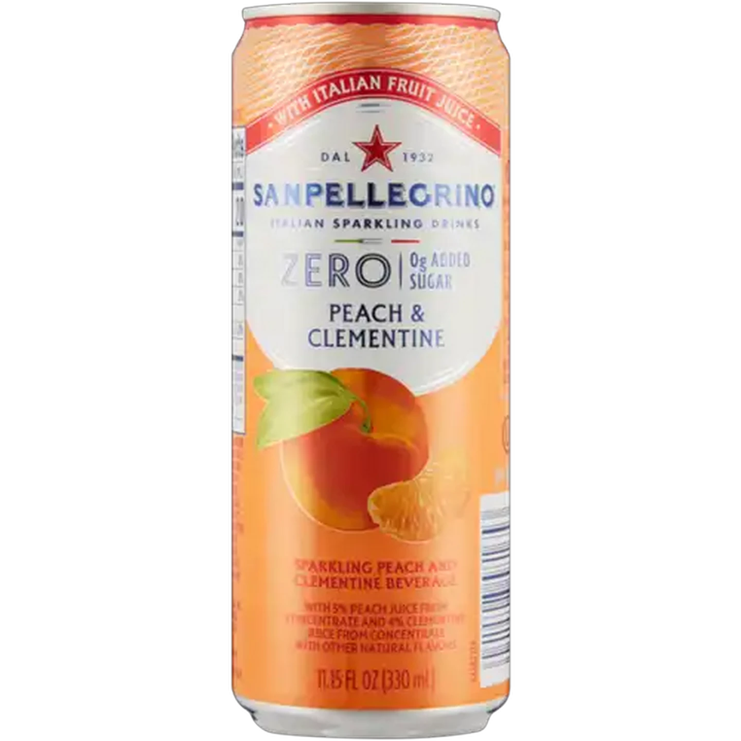 Image of Sanpellegrino Zero Peach & Clementine Sparkling Beverage 330ml