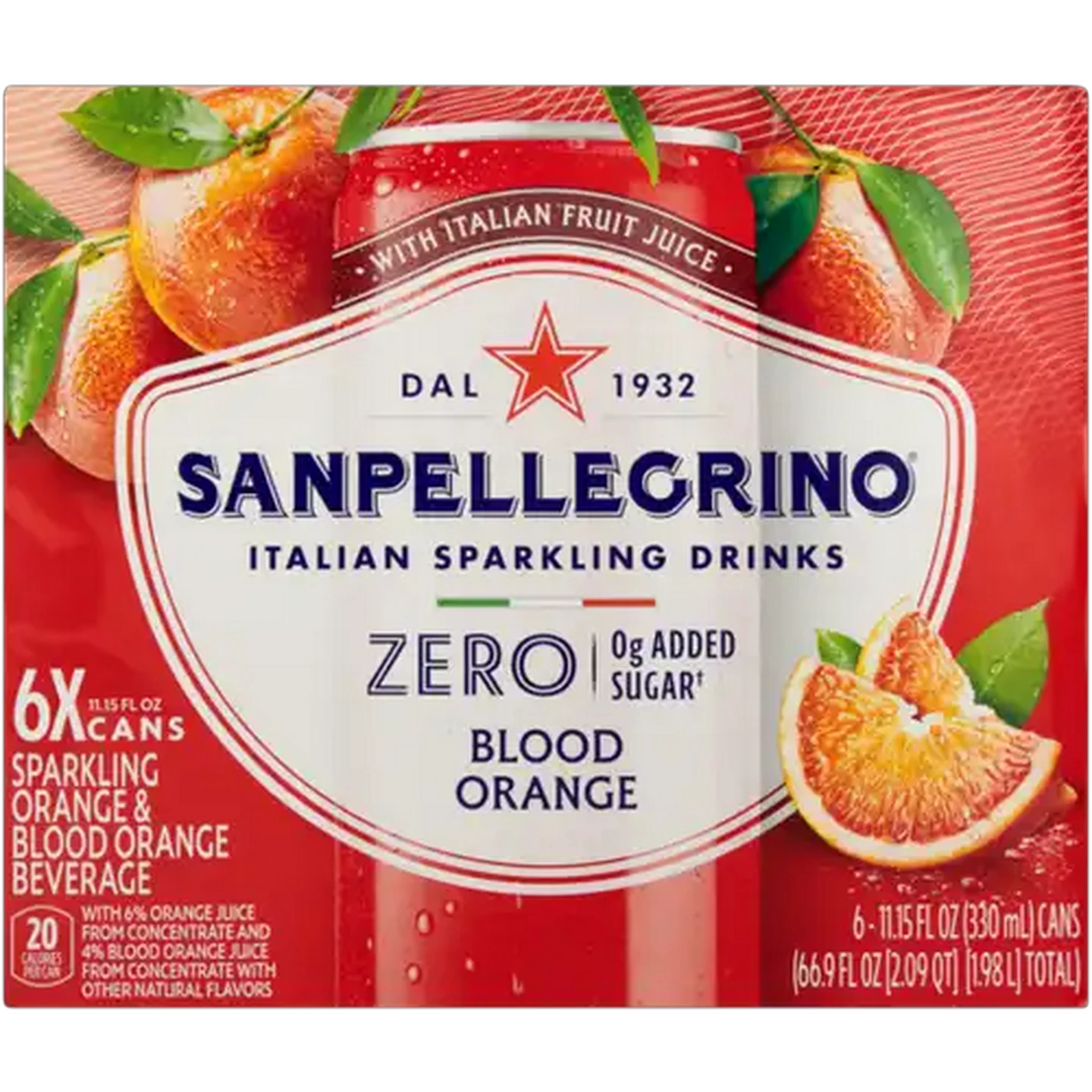 Image of Sanpellegrino Blood Orange Zero Italian Sparkling Drink 6 x 330ml