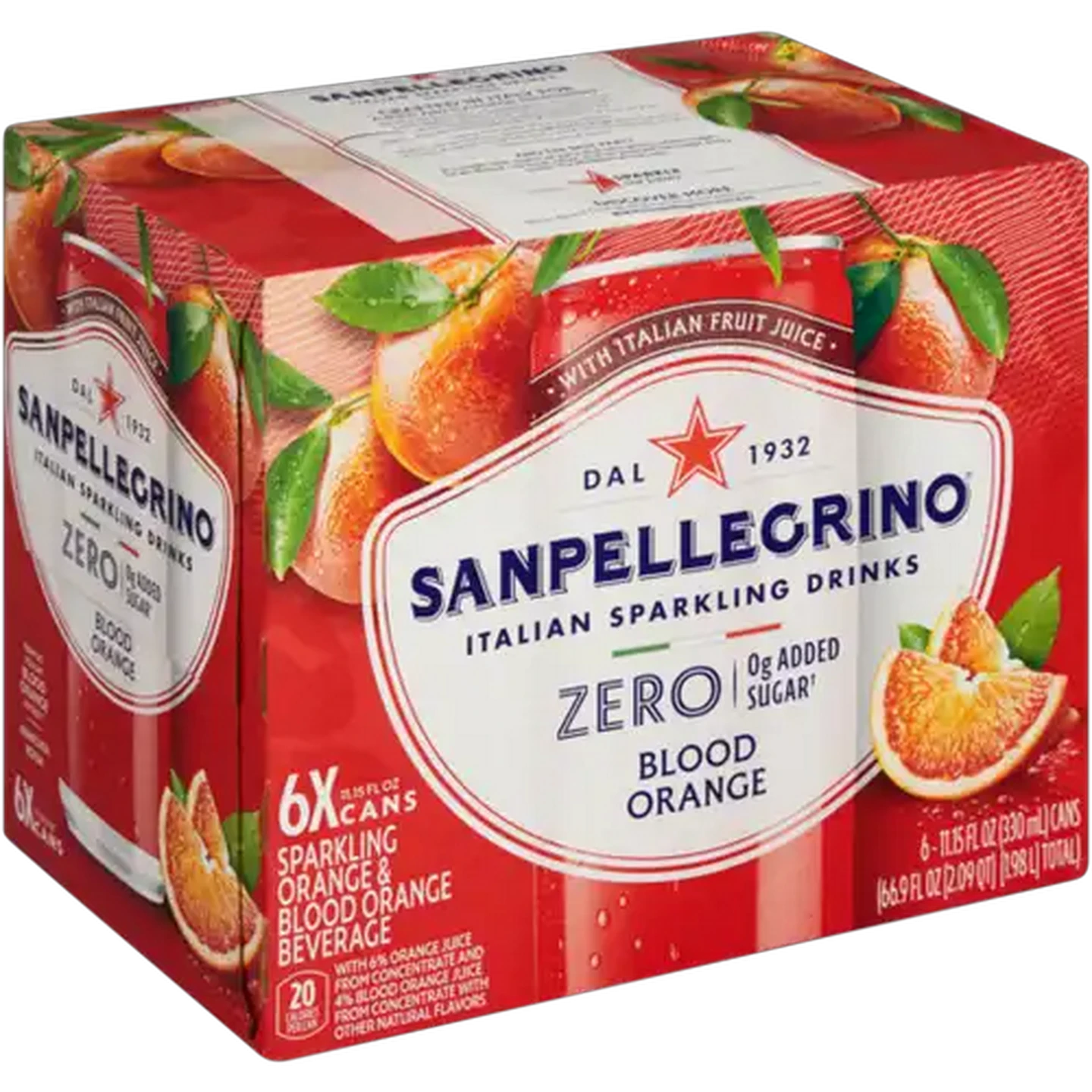 Image of Sanpellegrino Blood Orange Zero Italian Sparkling Drink 6 x 330ml