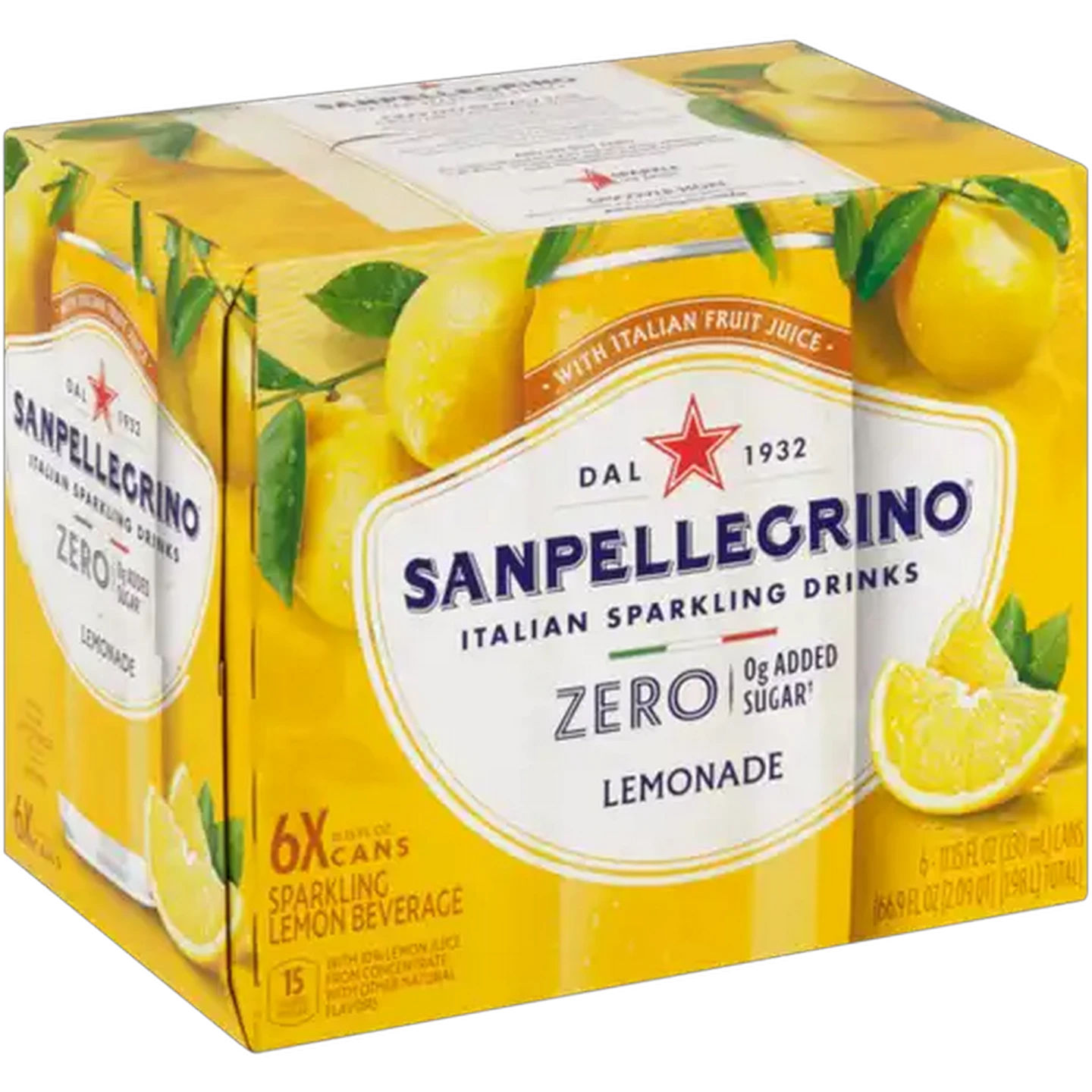Image of Sanpellegrino Zero Lemonade Italian Sparkling Drink 6 x 330ml