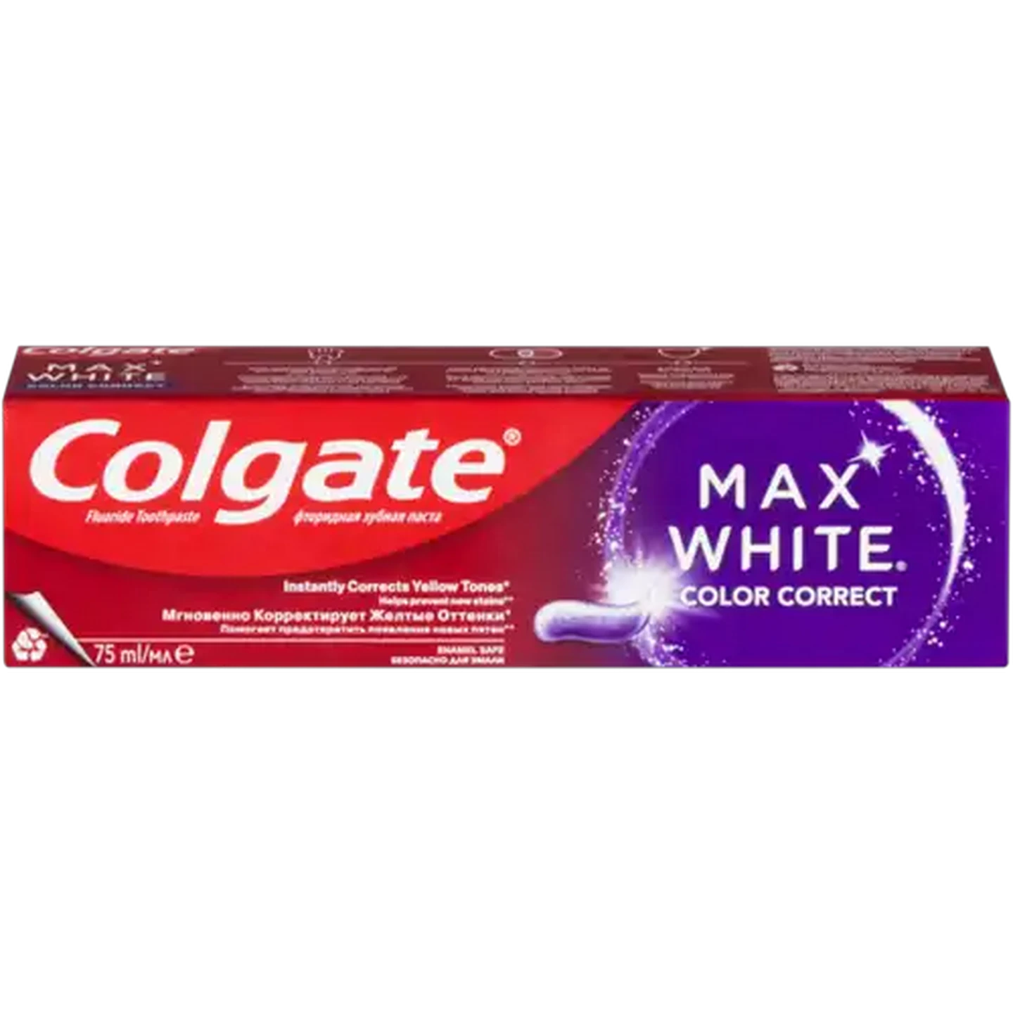 Image of Colgate Max White Fluoride Colour Correct Toothpaste 75ml