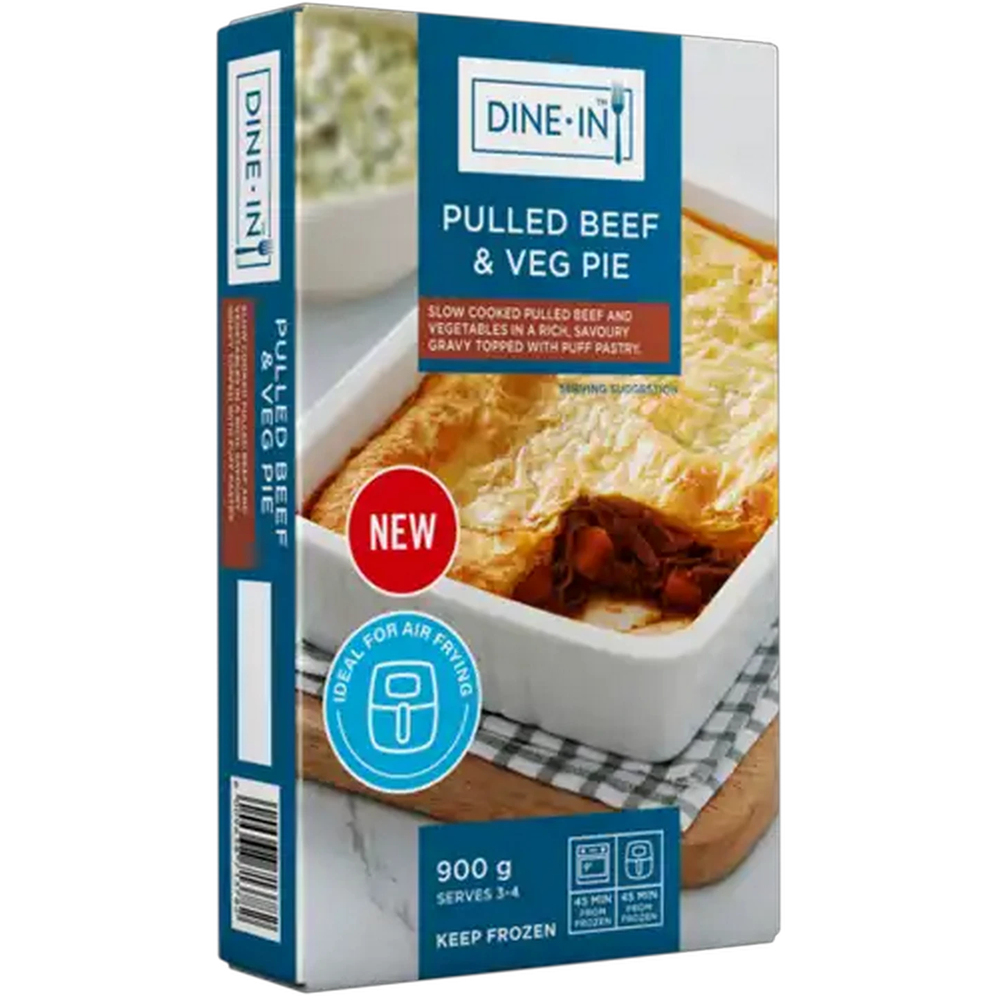 Image of Dine-In Frozen Pulled Beef & Veg Pie 900g