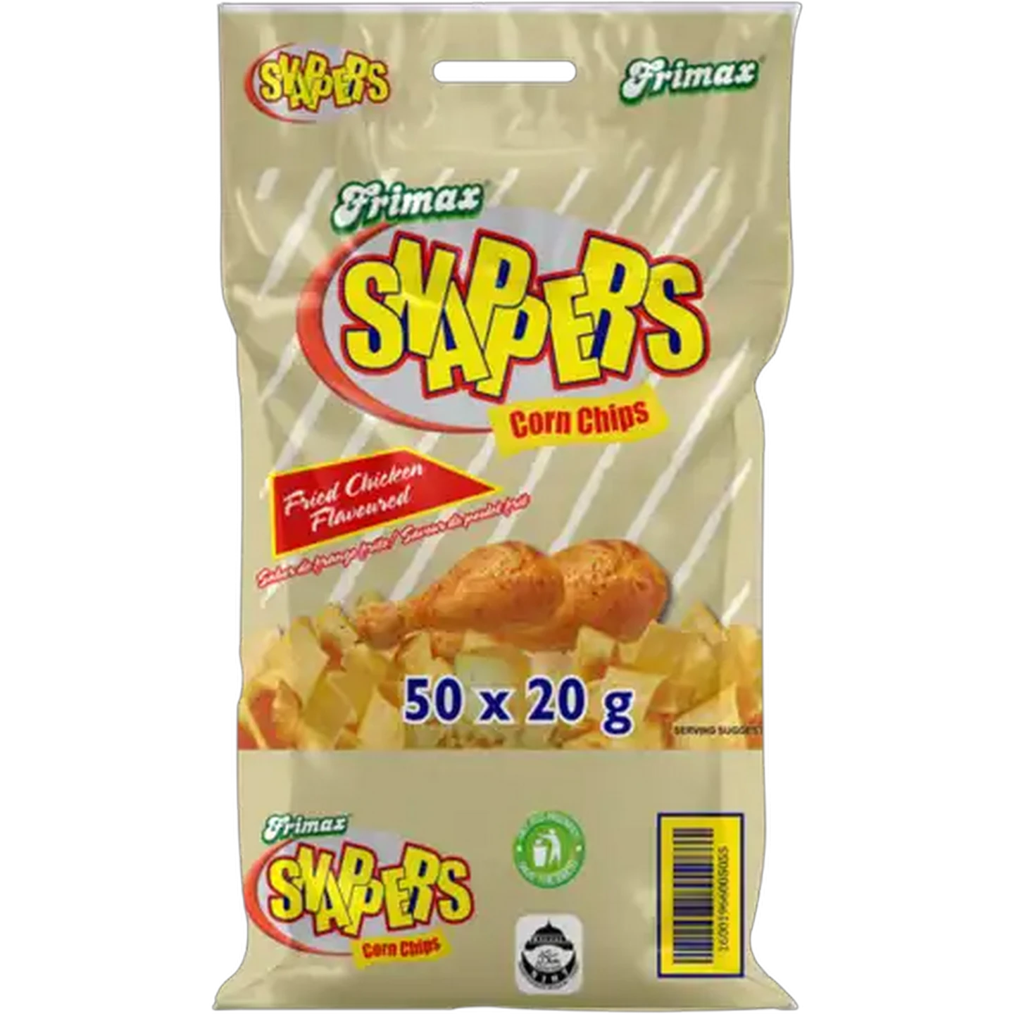 Image of Frimax Snappers Fried Chicken Flavoured Corn Chips 50 x 20g