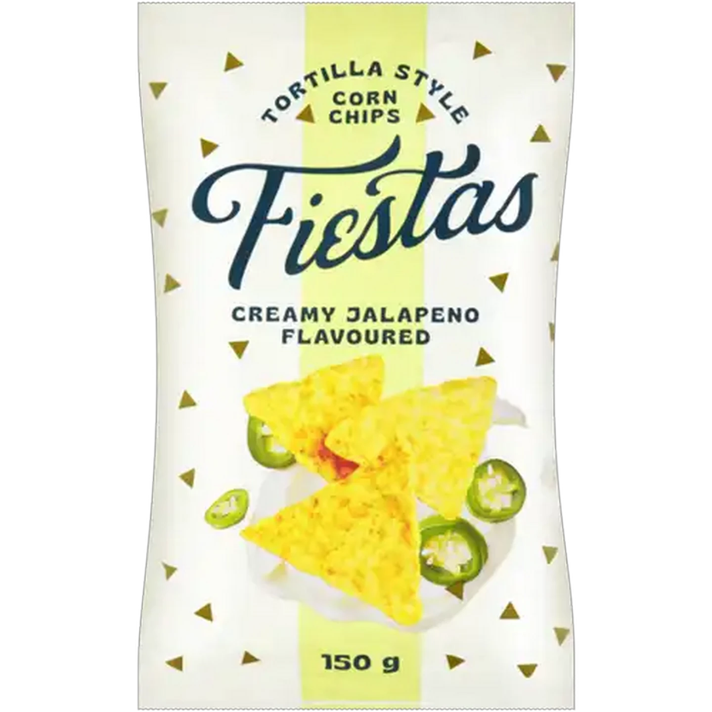 Image of Fiestas Creamy Jalapeno Flavoured Tortilla Style Corn Chips 150g