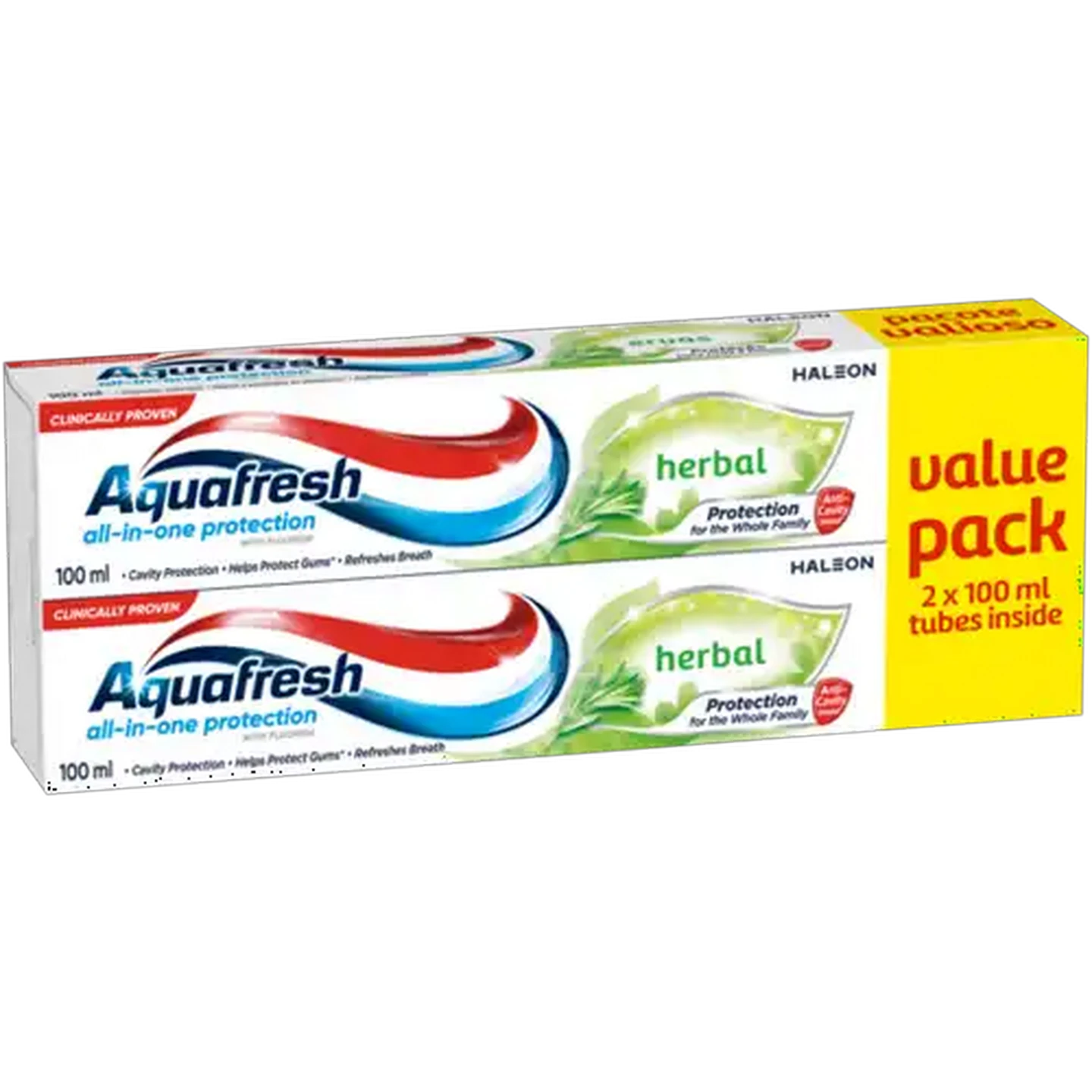 Image of Aquafresh All-in-One Protection Herbal Fluoride Toothpaste 2 x 100ml