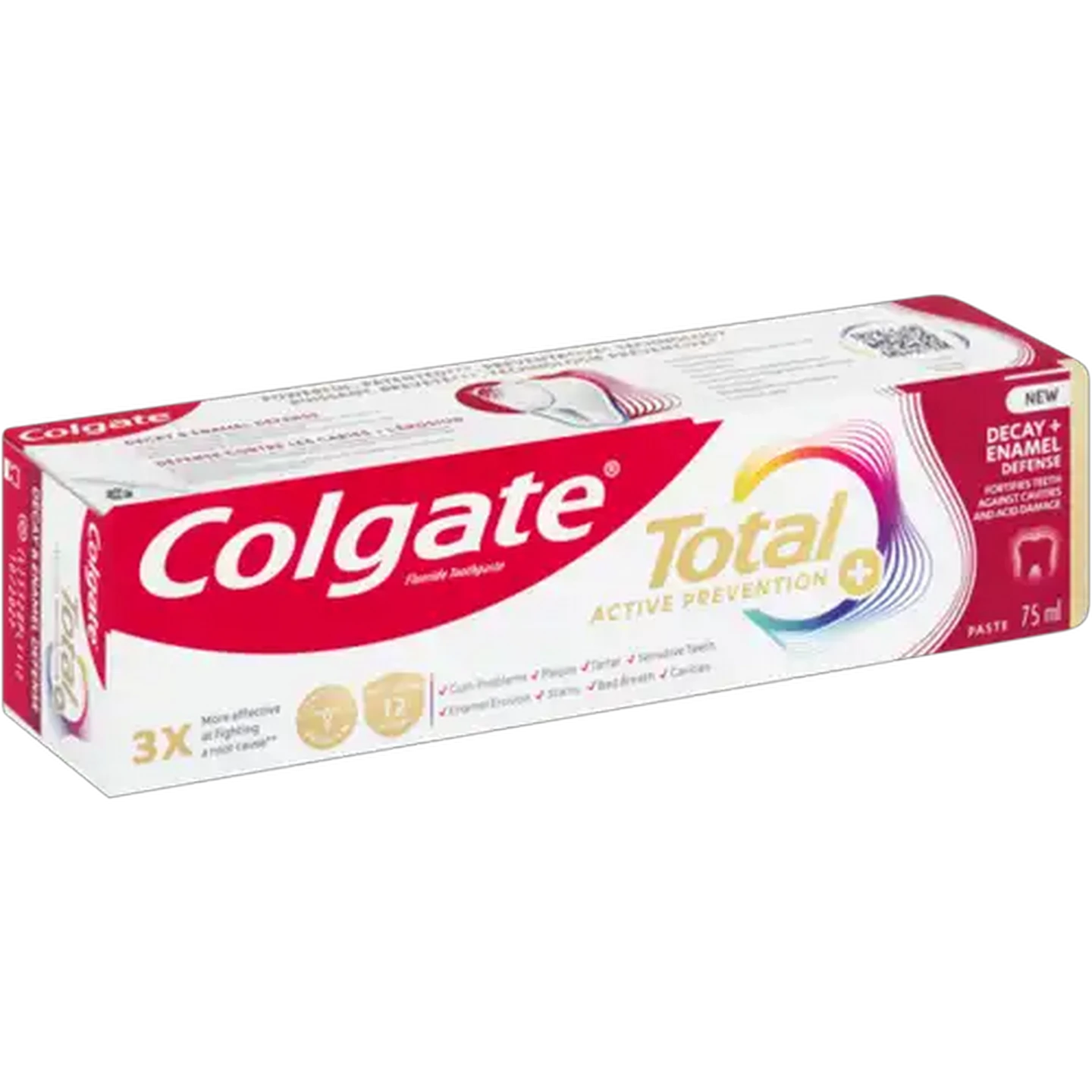 Image of Colgate Total Active Prevention Decay & Enamel Defense Fluoride Toothpaste 75ml