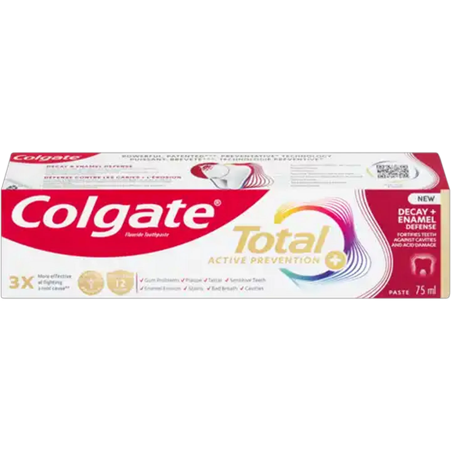 Image of Colgate Total Active Prevention Decay & Enamel Defense Fluoride Toothpaste 75ml